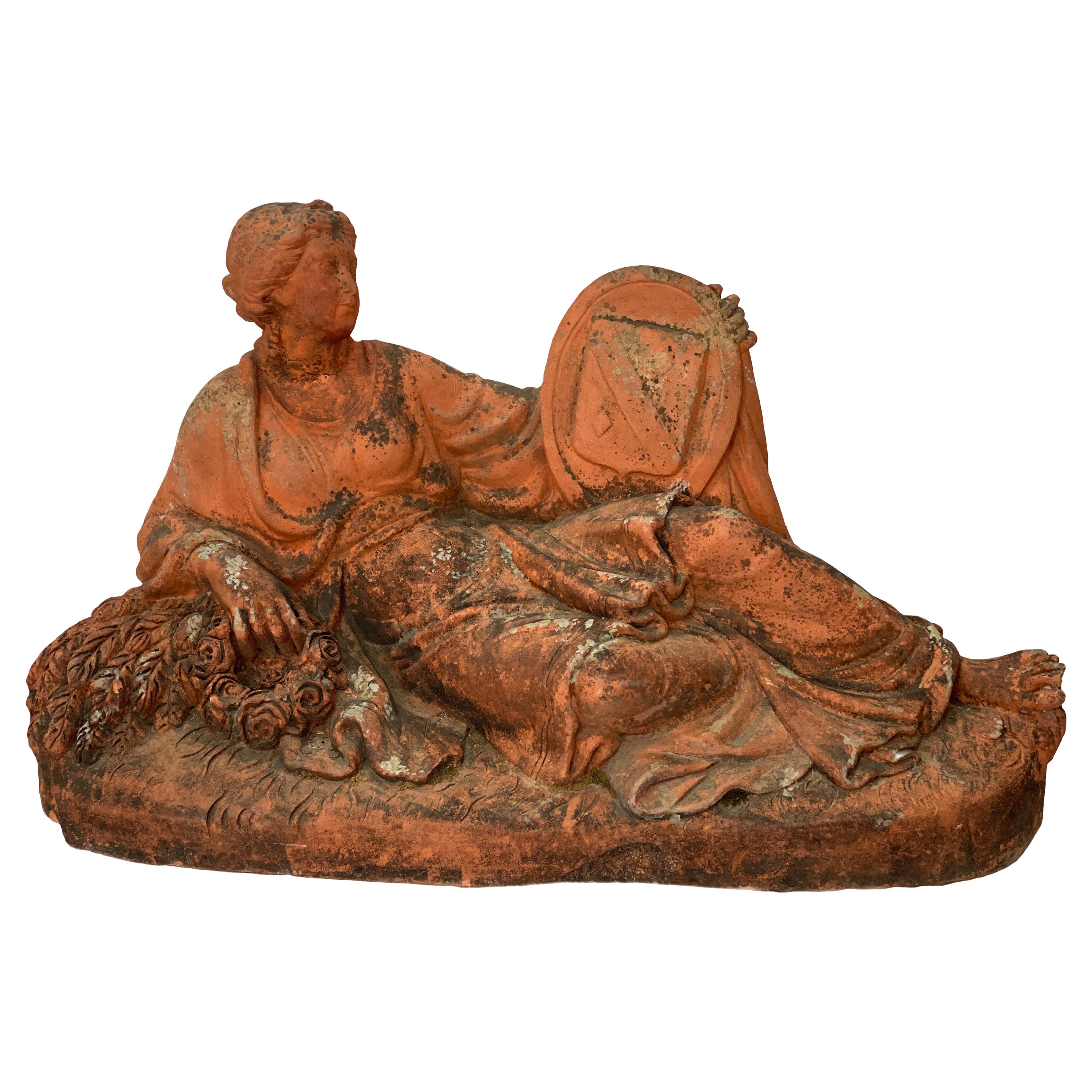 19th Century French Terracotta Sculpture of a Lady