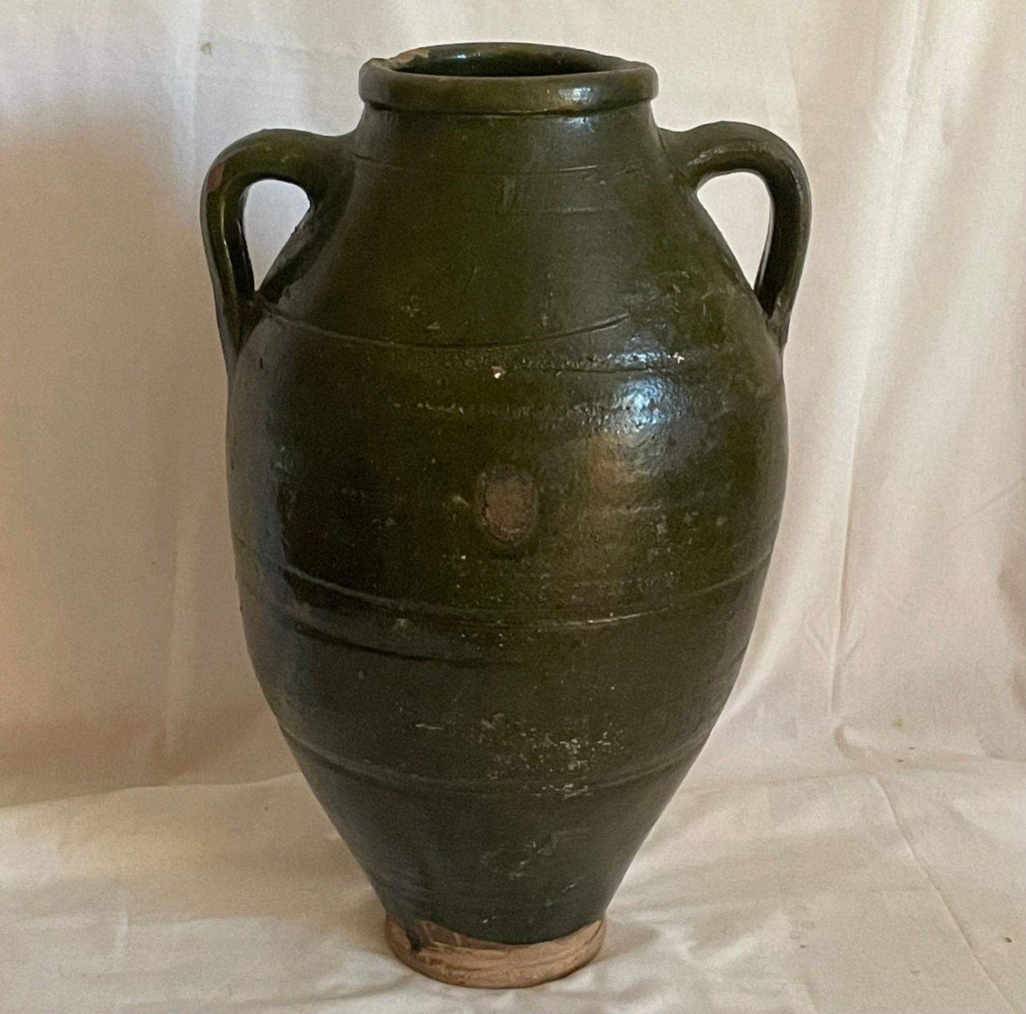 French Provincial 19th Century French Terracotta Amphora Olive Jar