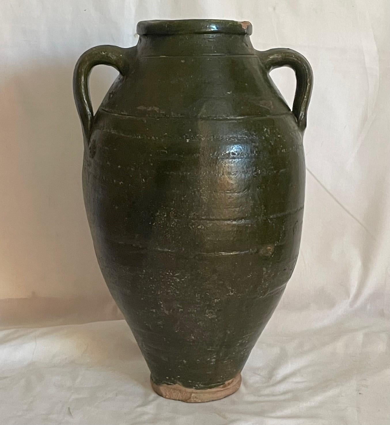 19th Century French Terracotta Amphora Olive Jar 1