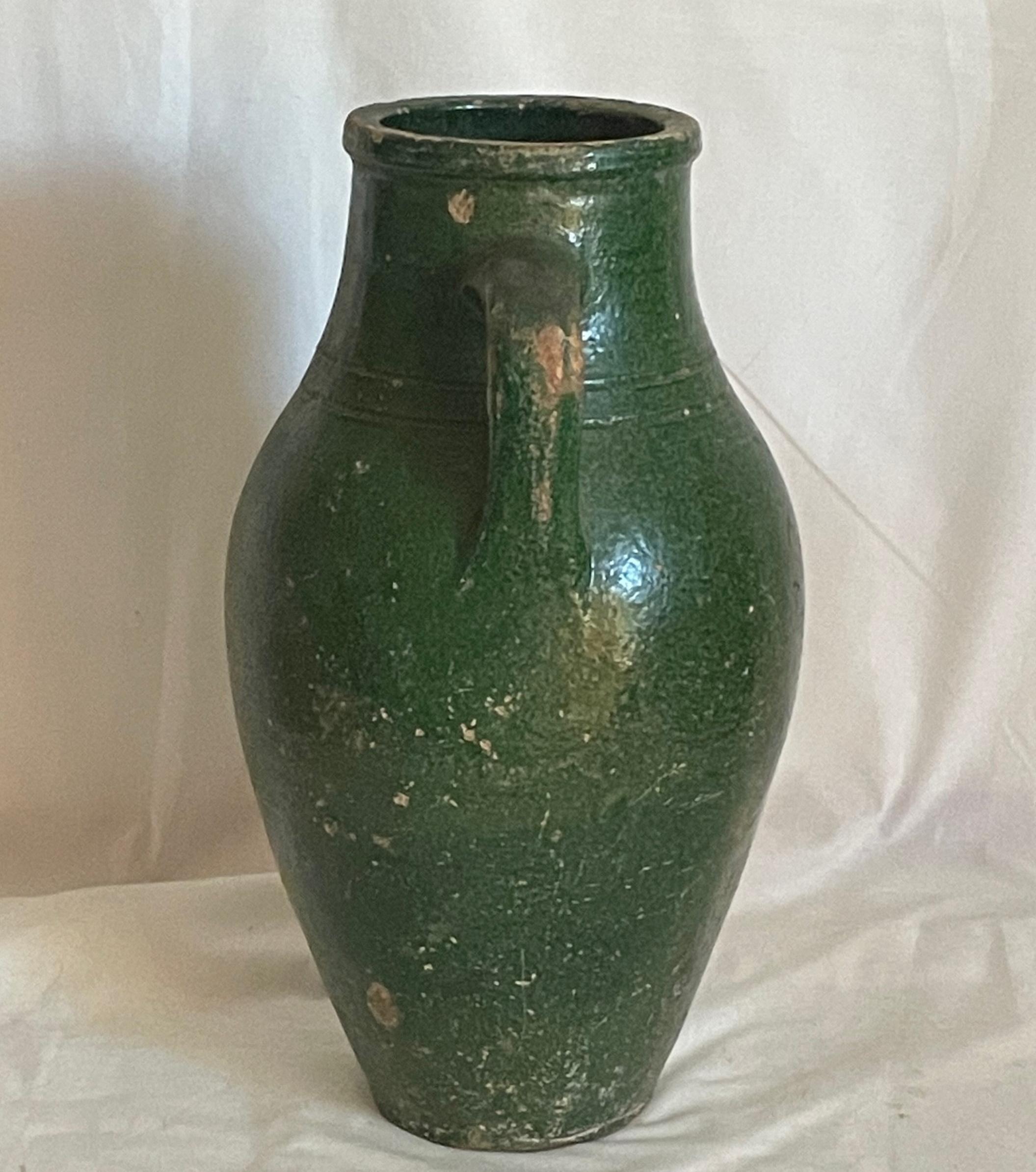 19th Century French Terracotta Amphora Olive Jar 1