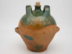 19th Century French Terracotta and Green Glazed Confit Pot