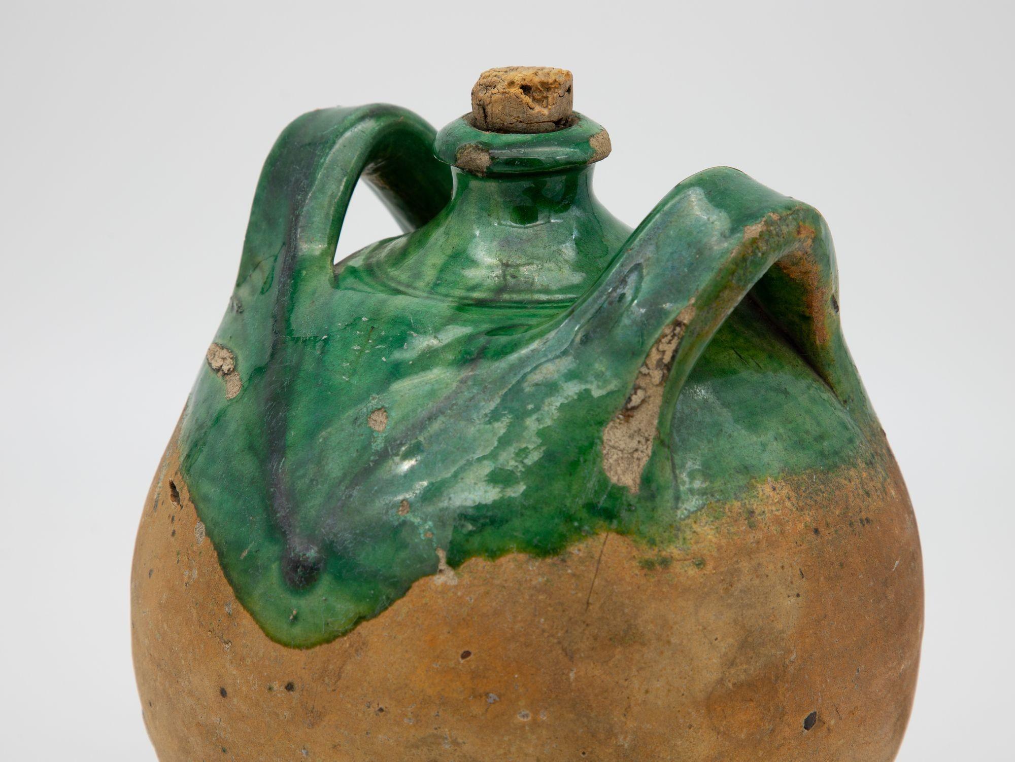 19th Century French Terracotta and Green Glazed Confit Pot For Sale 3