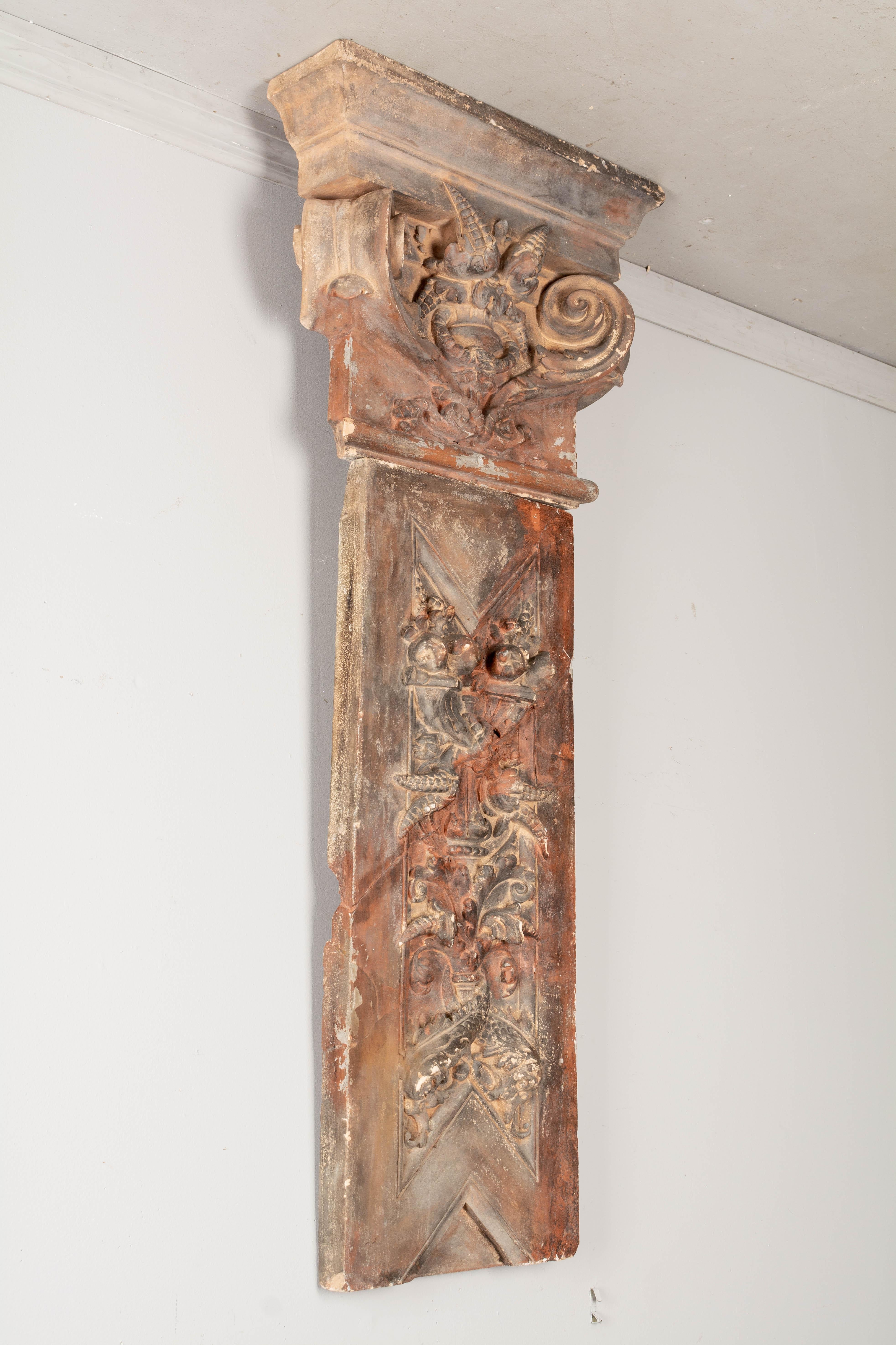 Beaux Arts 19th Century French Terracotta Architectural Relief