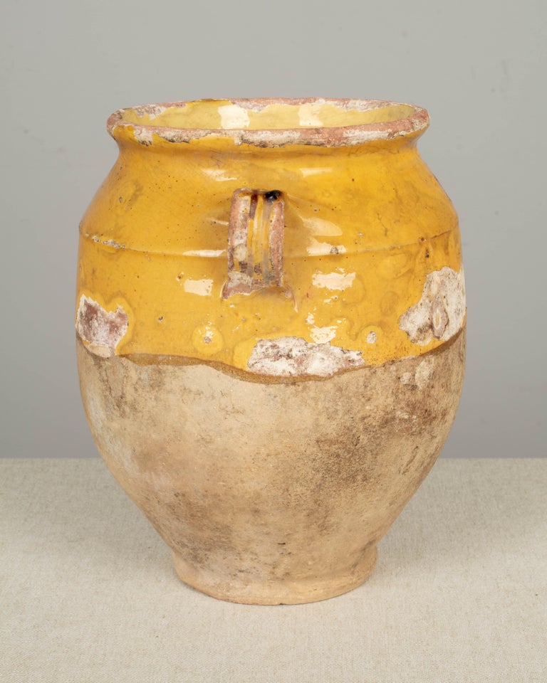 Glazed 19th Century French Terracotta Confit Pot For Sale