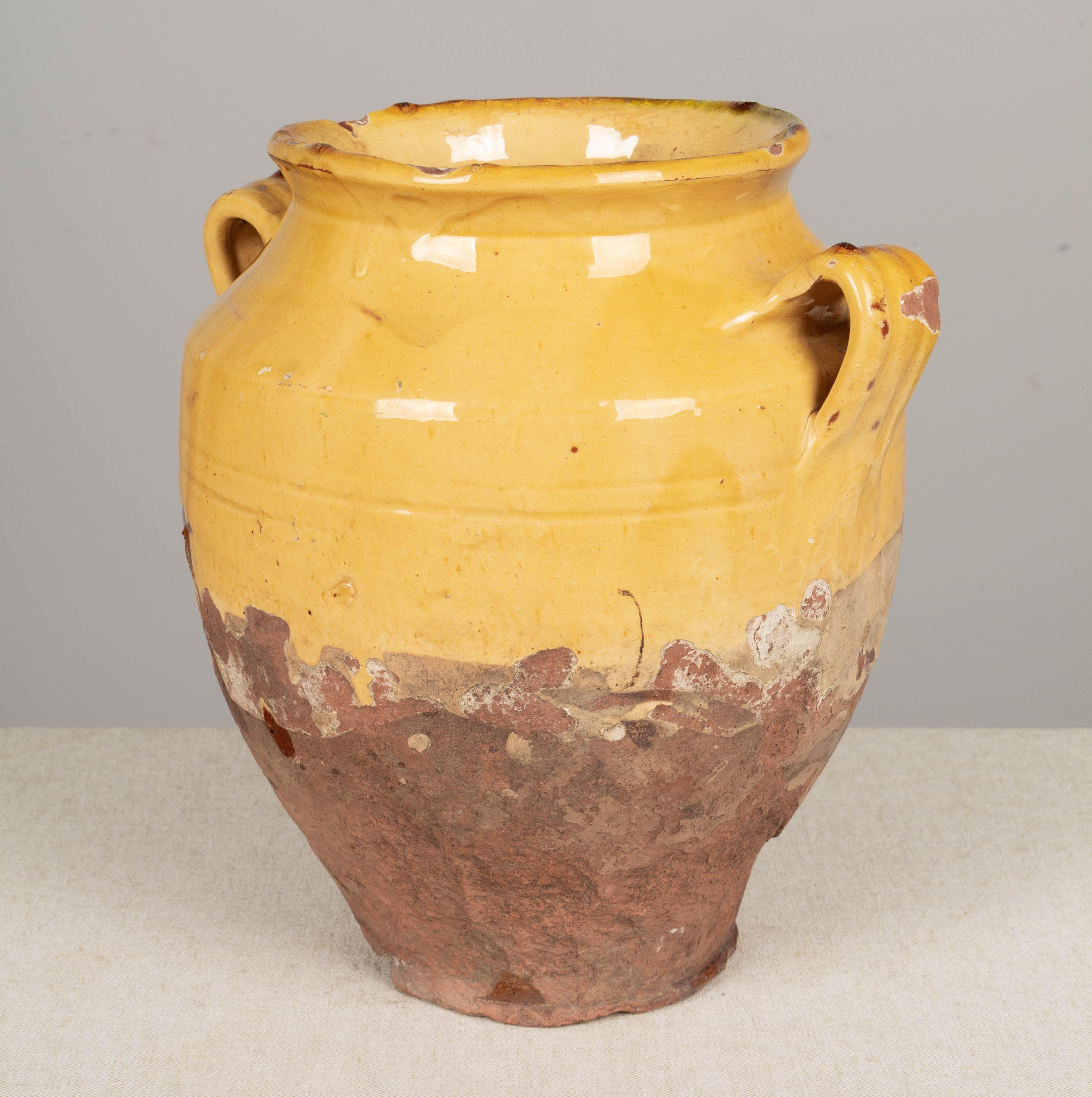Glazed 19th Century French Terracotta Confit Pot For Sale