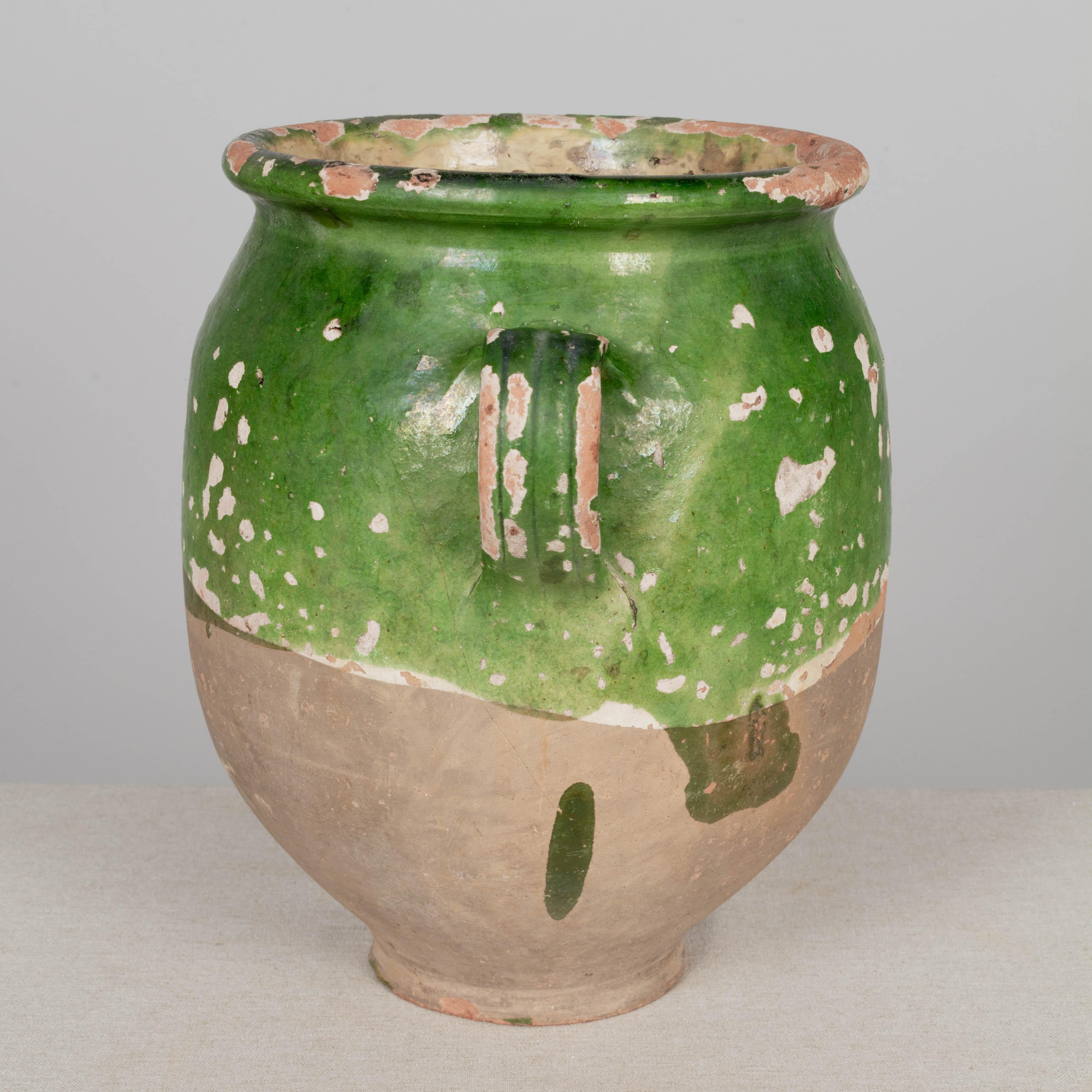 Glazed 19th Century French Terracotta Confit Pot For Sale