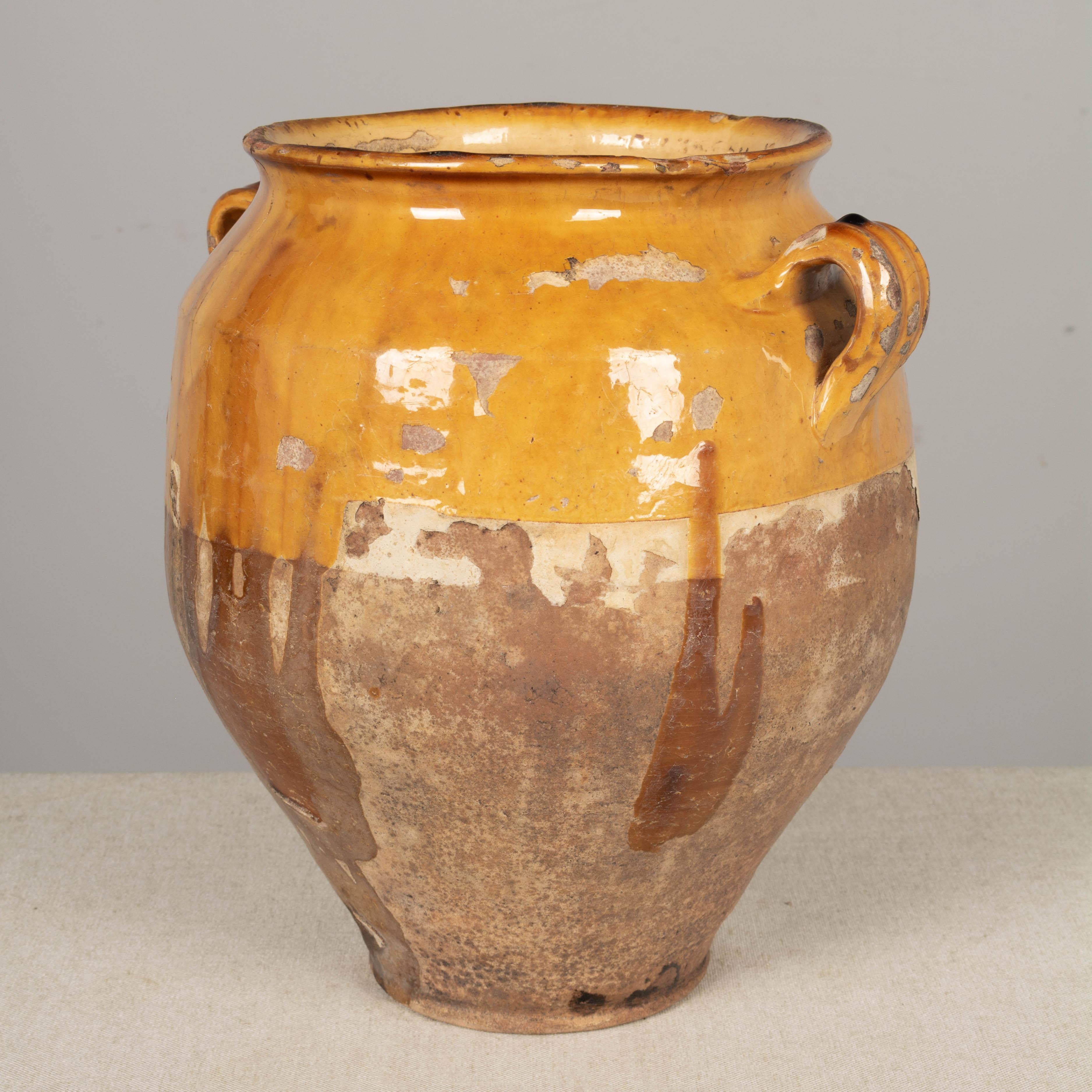 Terre cuite Pot à confit français en terre cuite du 19ème siècle