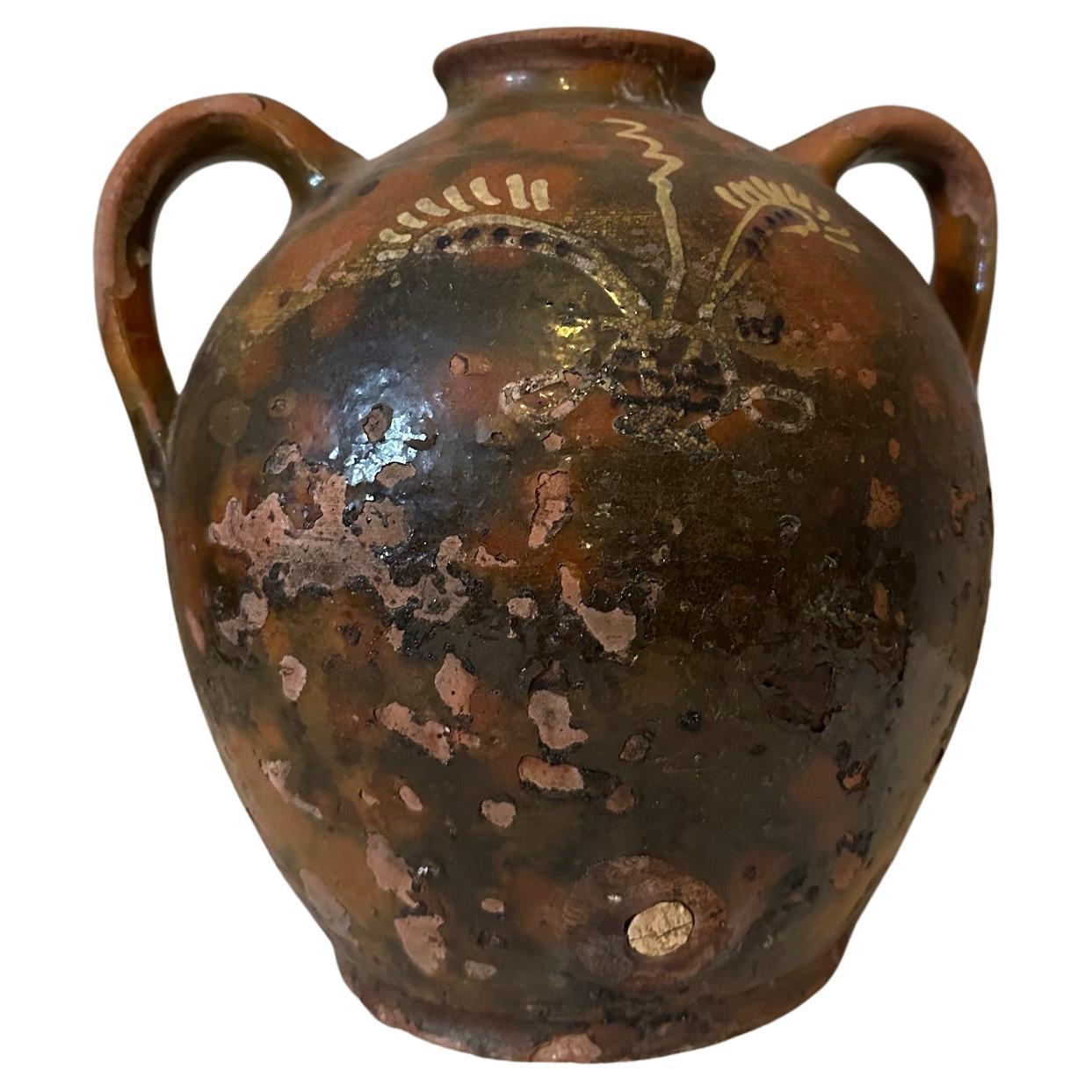 19th century French Terracotta Oil Jar For Sale