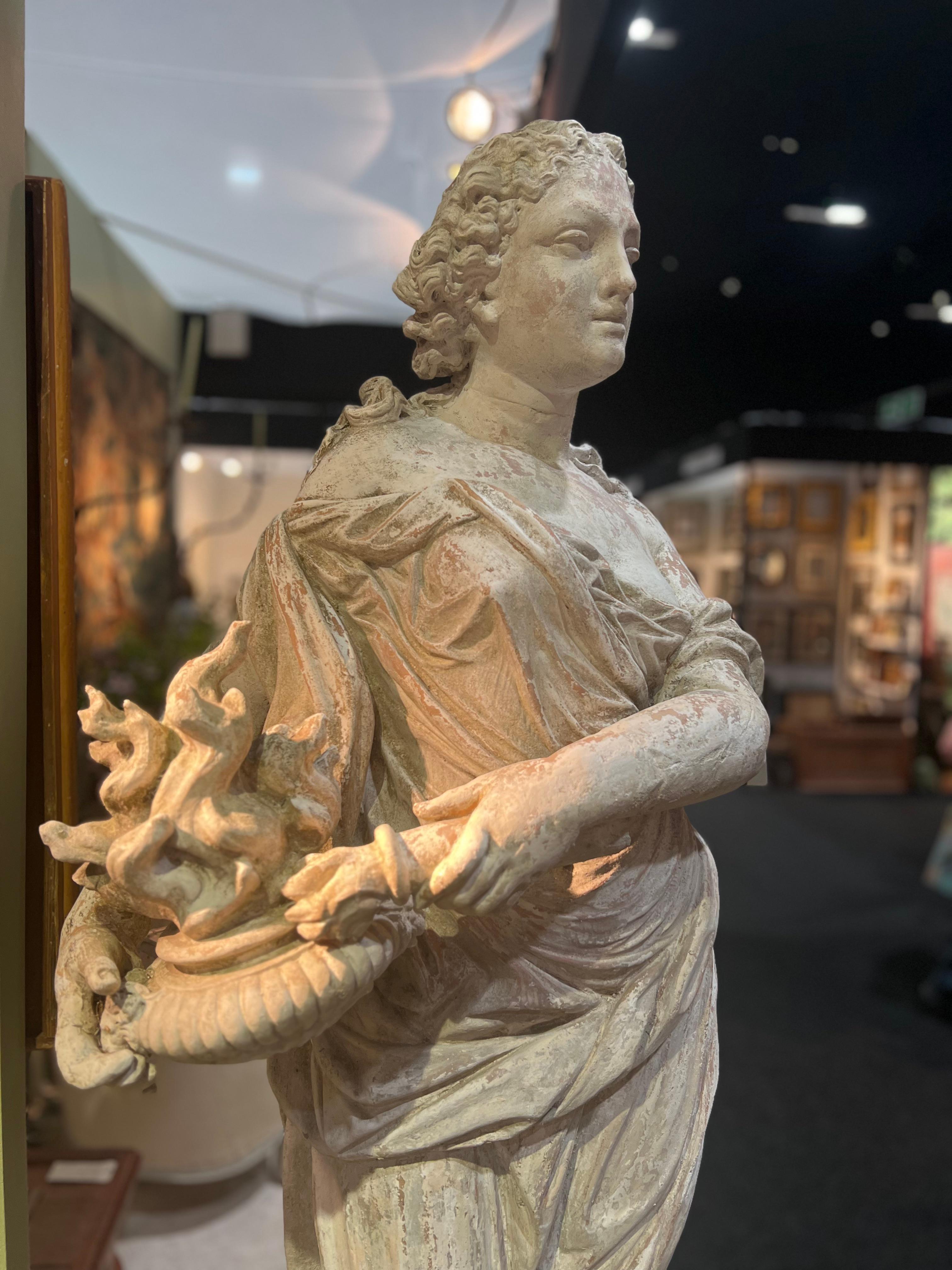 Französische Terrakotta-Gartenstatuen des 19. Jahrhunderts von Gossin Frères im Zustand „Gut“ im Angebot in PARIS, FR