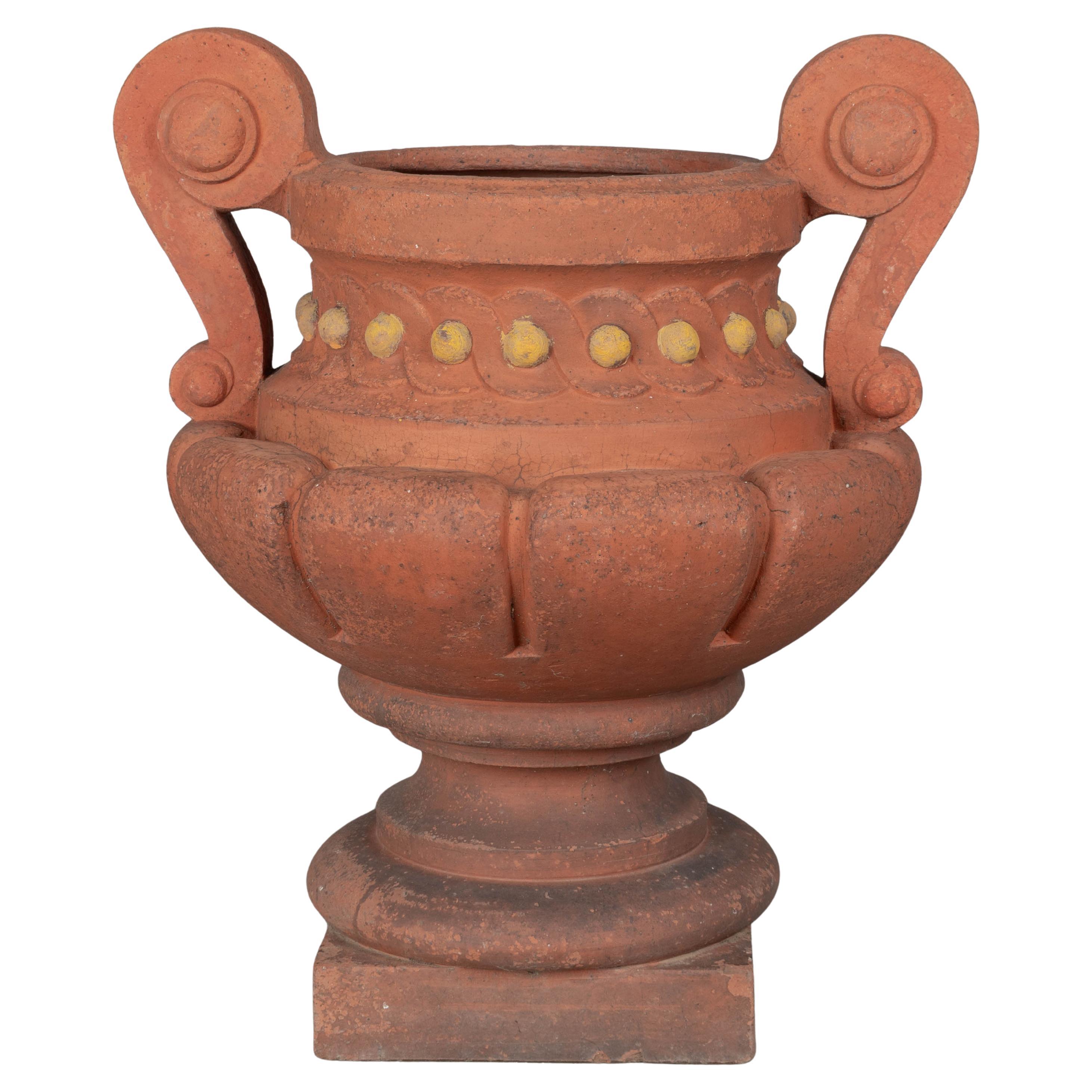 19th Century French Terracotta Garden Urn by Perrusson