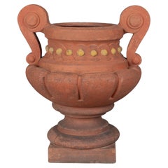 Urna de jardín francesa de terracota del siglo XIX de Perrusson