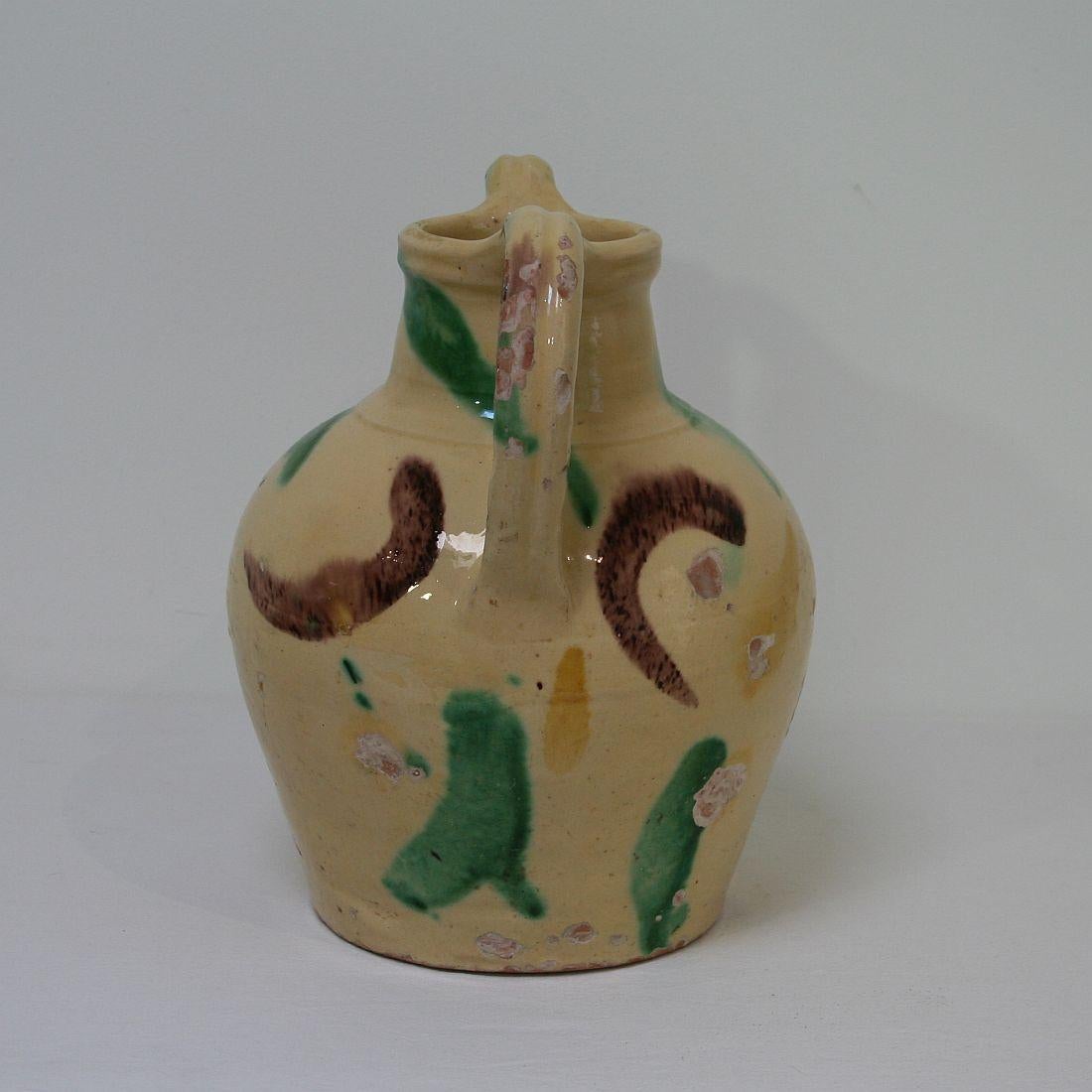 19th Century French Terracotta Jug or Water Cruche In Good Condition In Buisson, FR