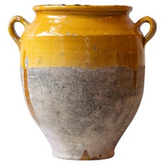 19th Century French Terracotta Jug with Ochre Glaze