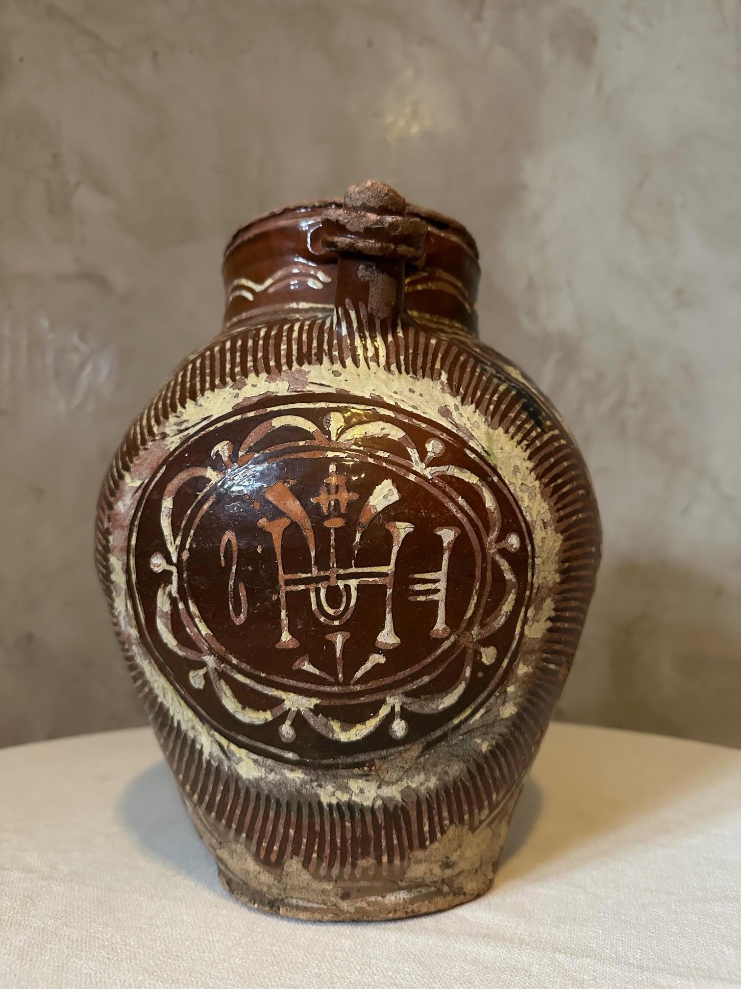 Late 19th Century 19th century French Terracotta Oil Jar For Sale