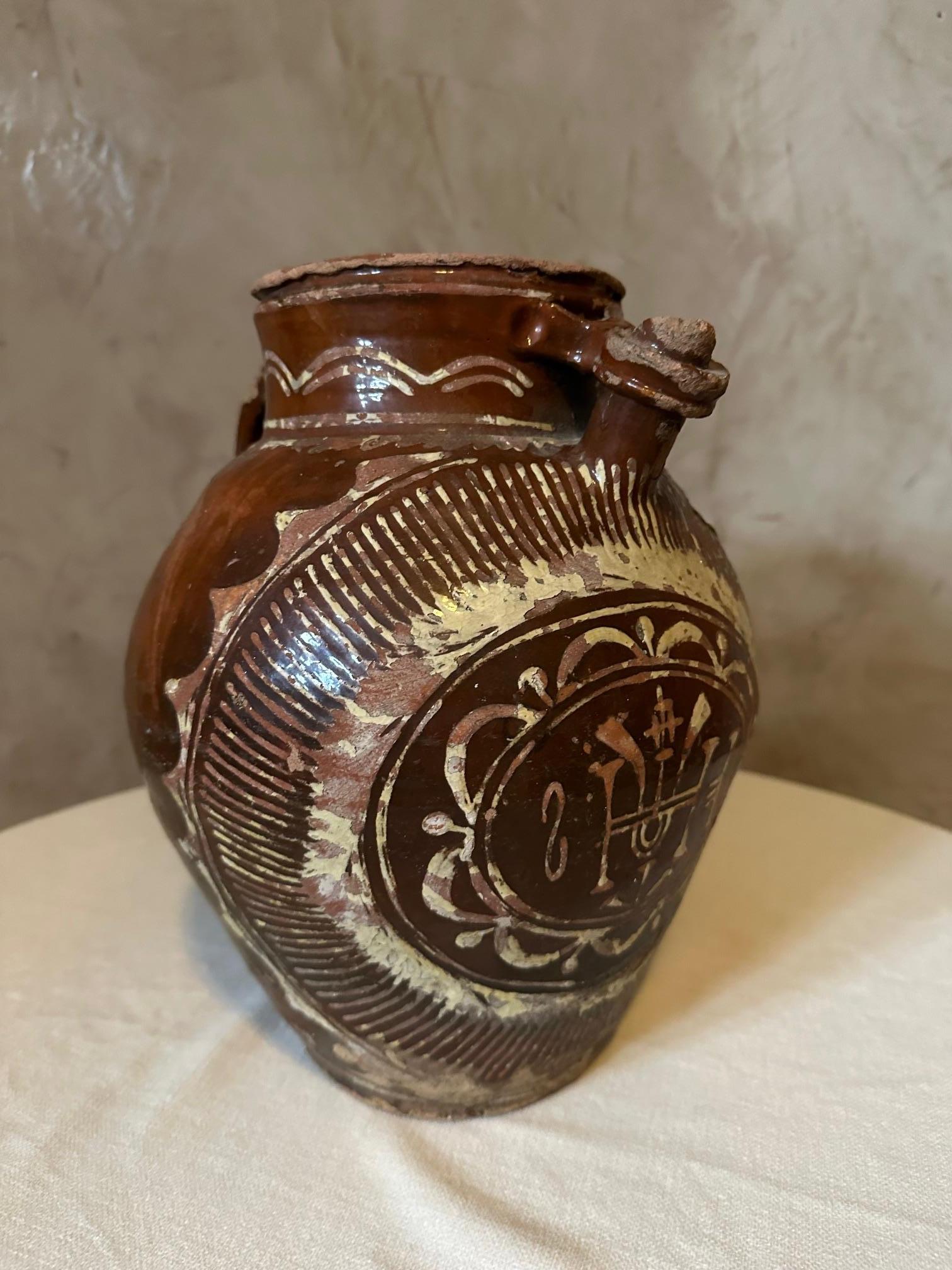 19th century French Terracotta Oil Jar For Sale 3