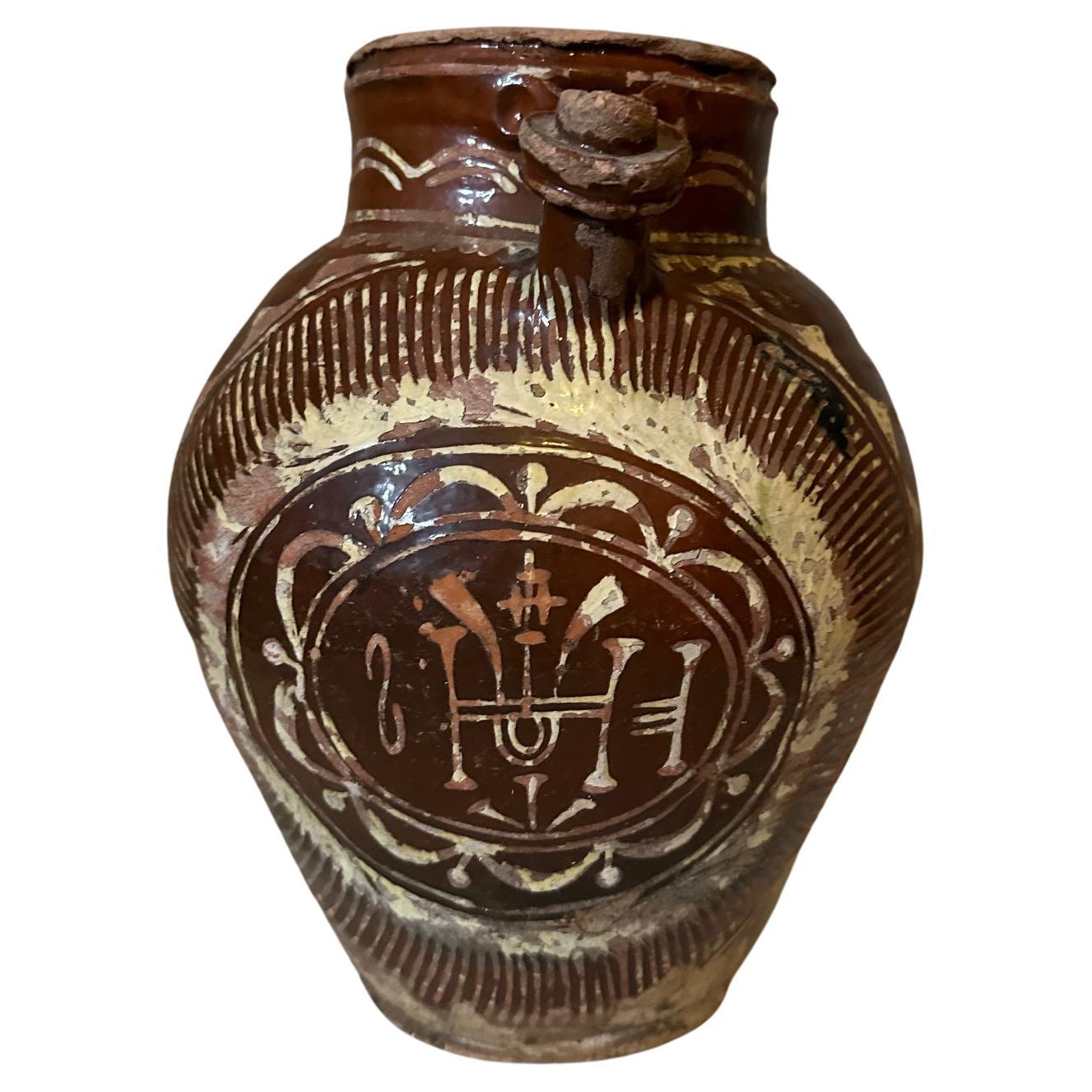 19th century French Terracotta Oil Jar