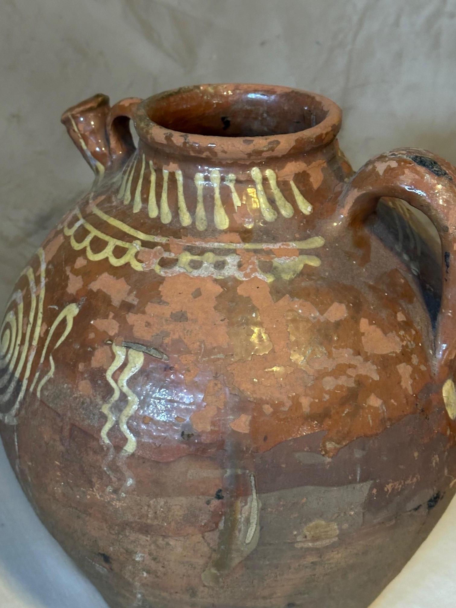 19th century French Terracotta Oil Jug, 1890s For Sale 6