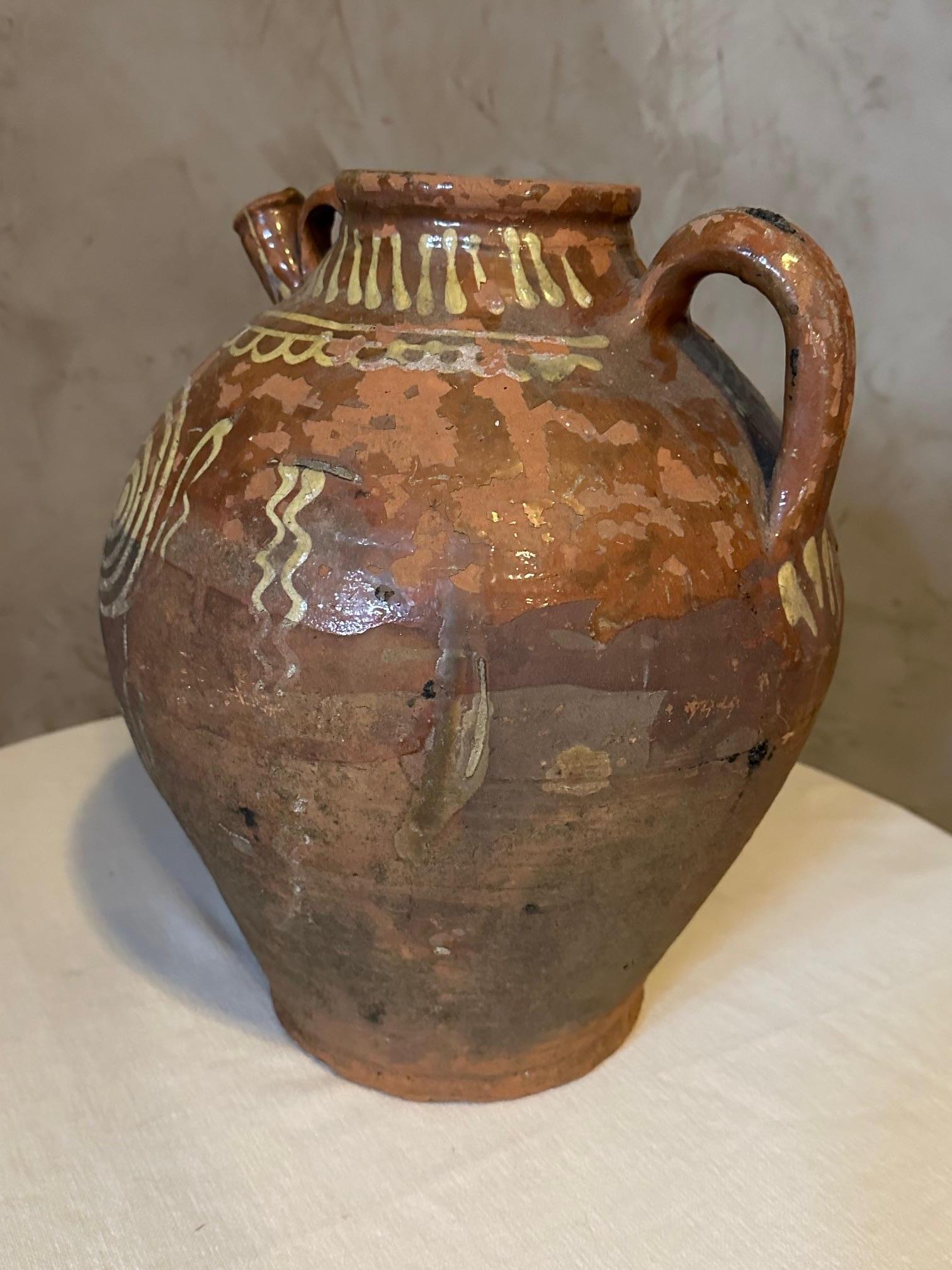 19th century French Terracotta Oil Jug, 1890s For Sale 5
