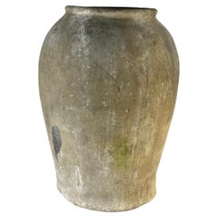 Tarro de aceitunas de terracota francés del siglo XIX