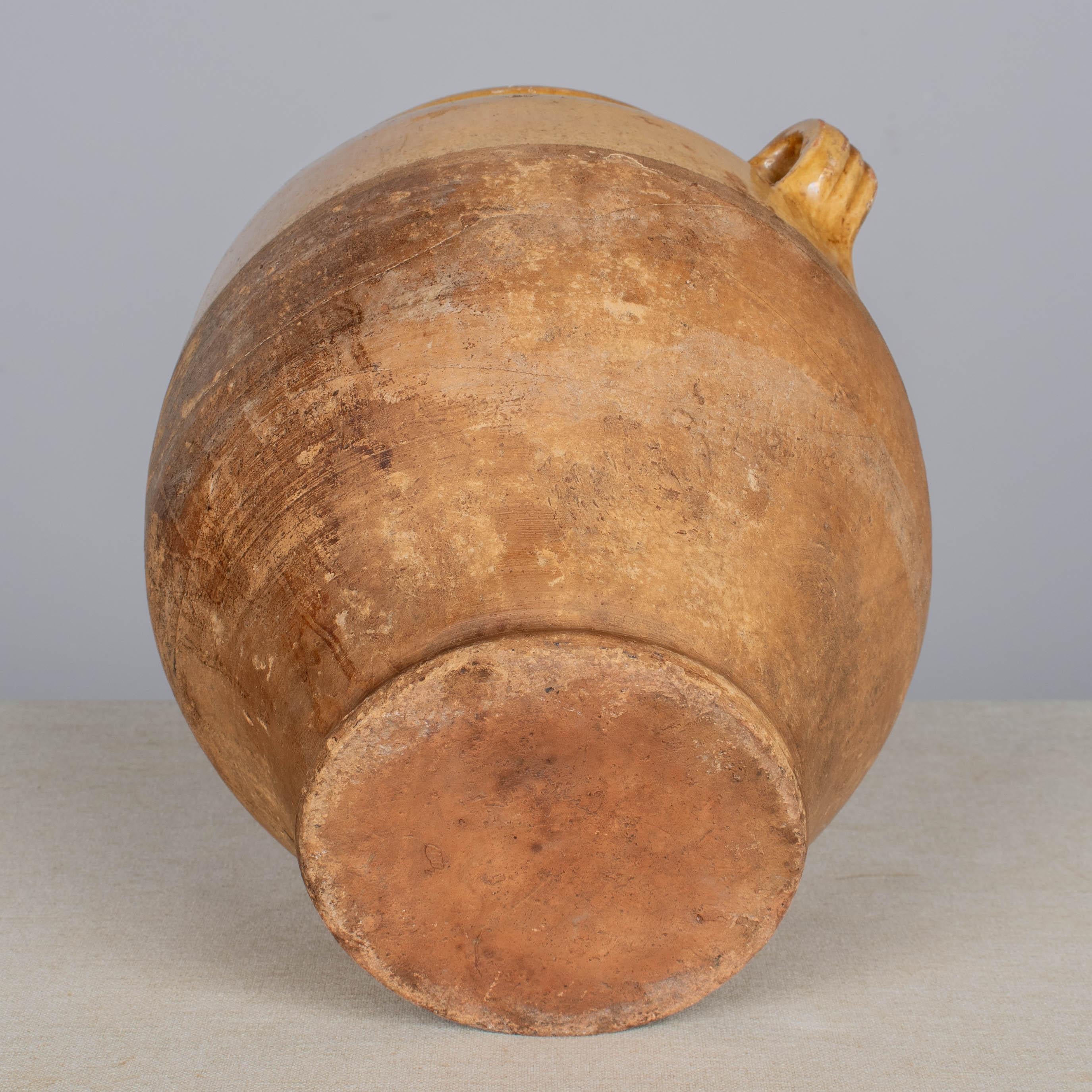 Olla francesa de terracota confitada del siglo XIX  10,25