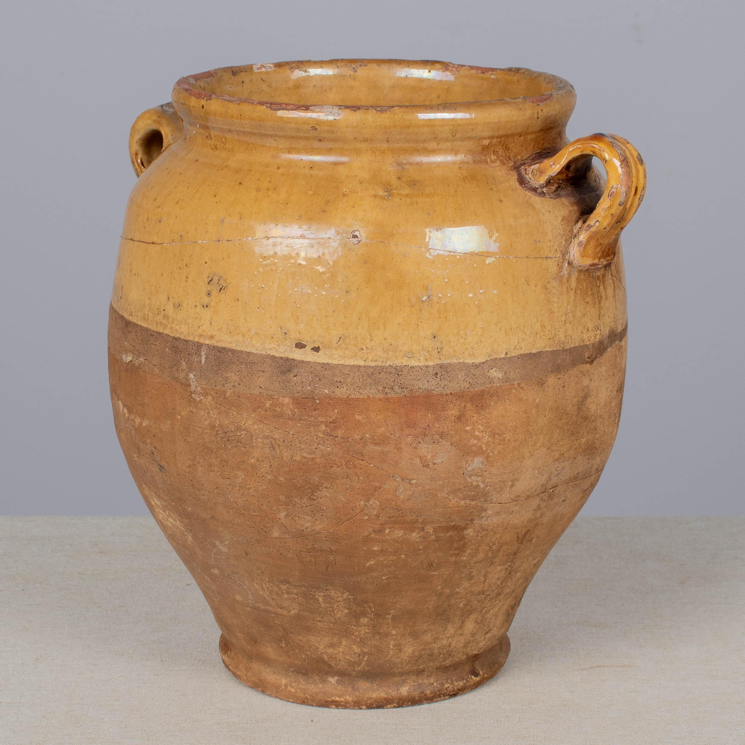 Olla francesa de terracota confitada del siglo XIX  10,25