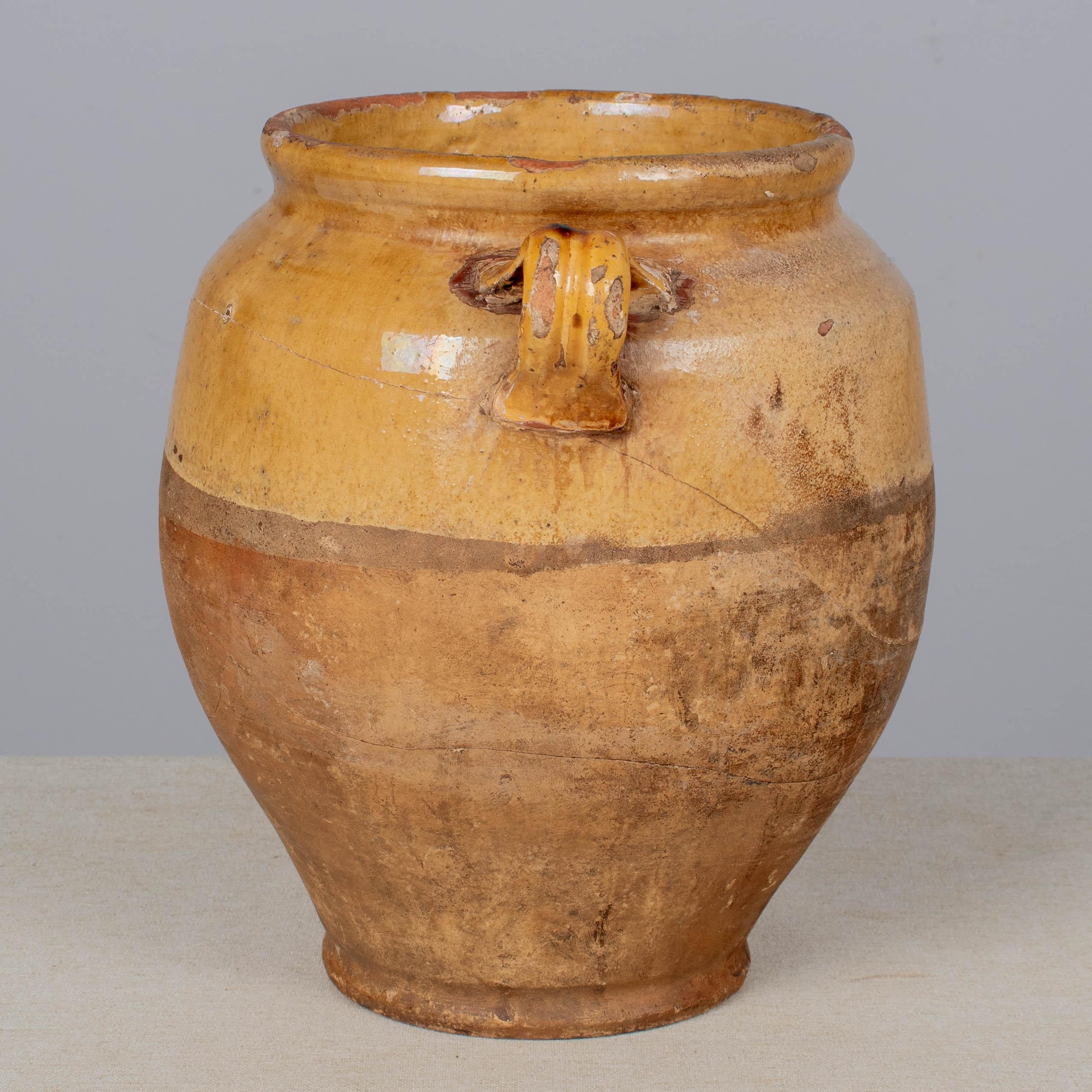 Olla francesa de terracota confitada del siglo XIX  10,25