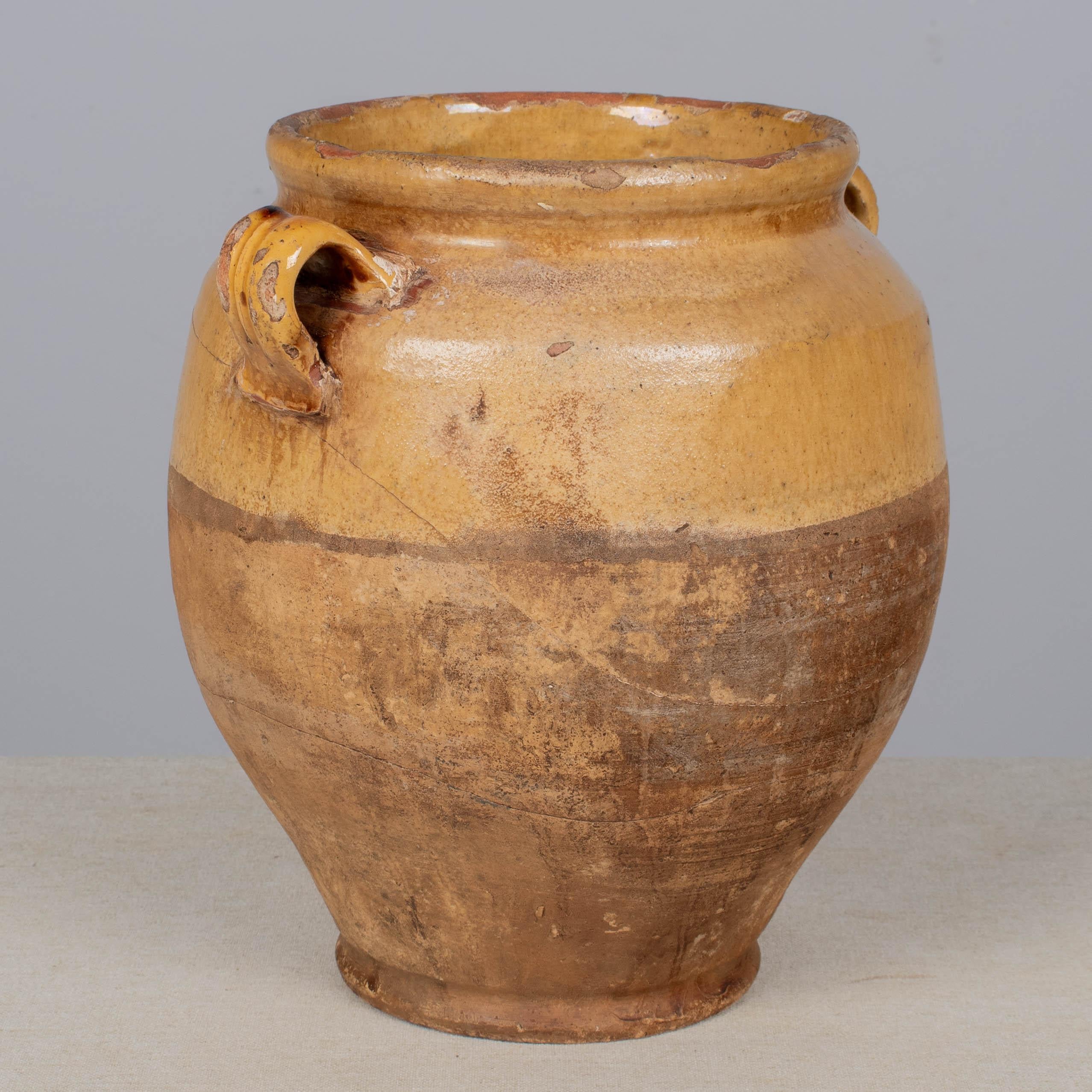 Olla francesa de terracota confitada del siglo XIX  10,25