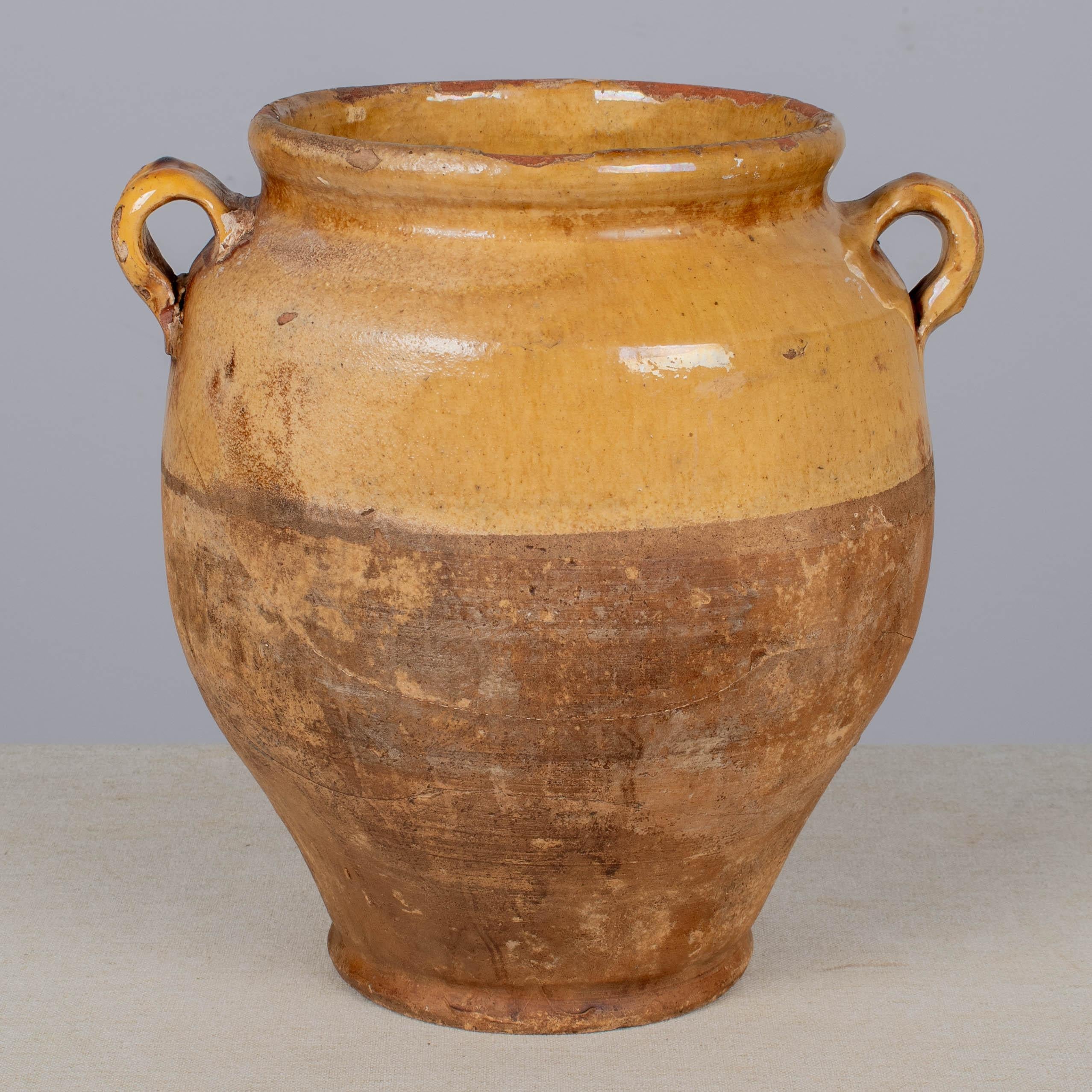 Olla francesa de terracota confitada del siglo XIX  10,25