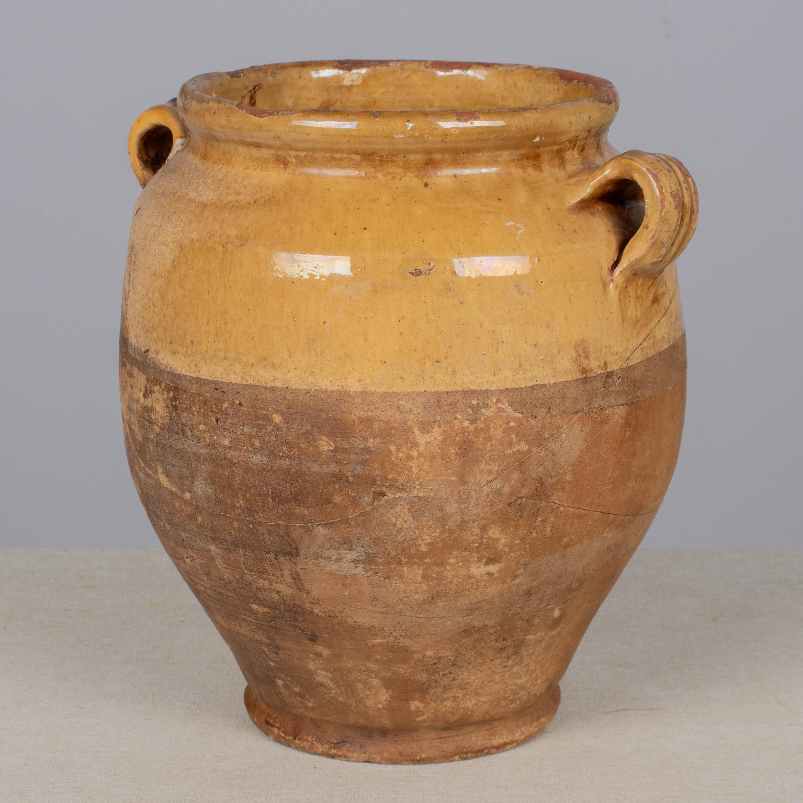 Olla francesa de terracota confitada del siglo XIX  10,25
