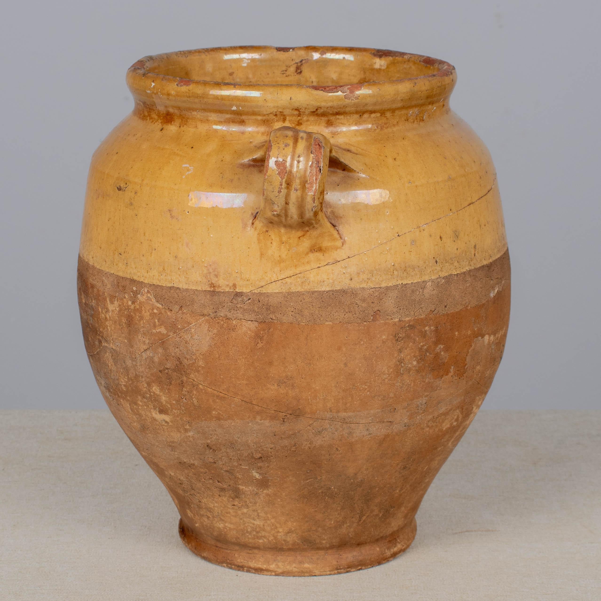 Olla francesa de terracota confitada del siglo XIX  10,25