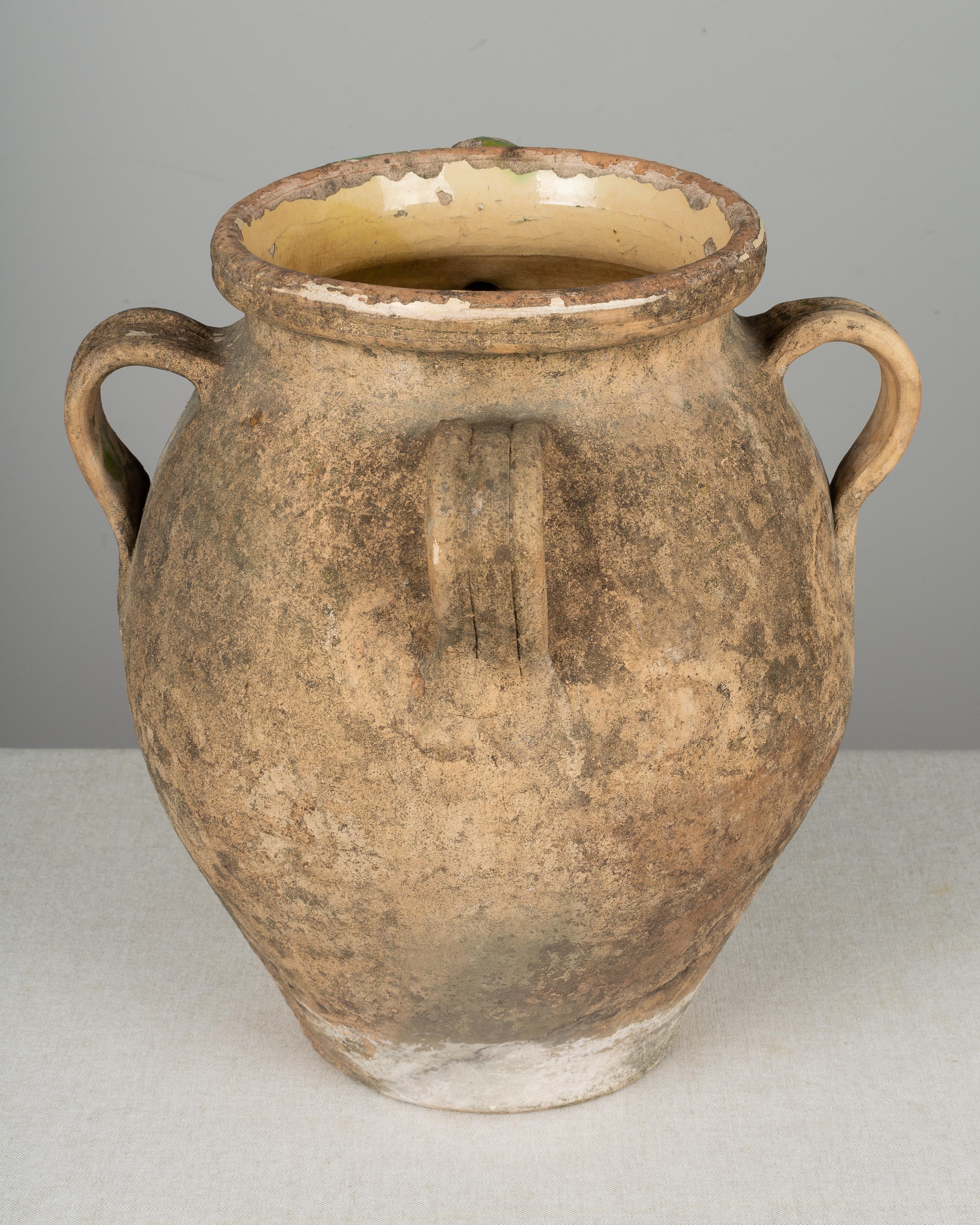 Glazed 19th Century French Terracotta Pot or Planter