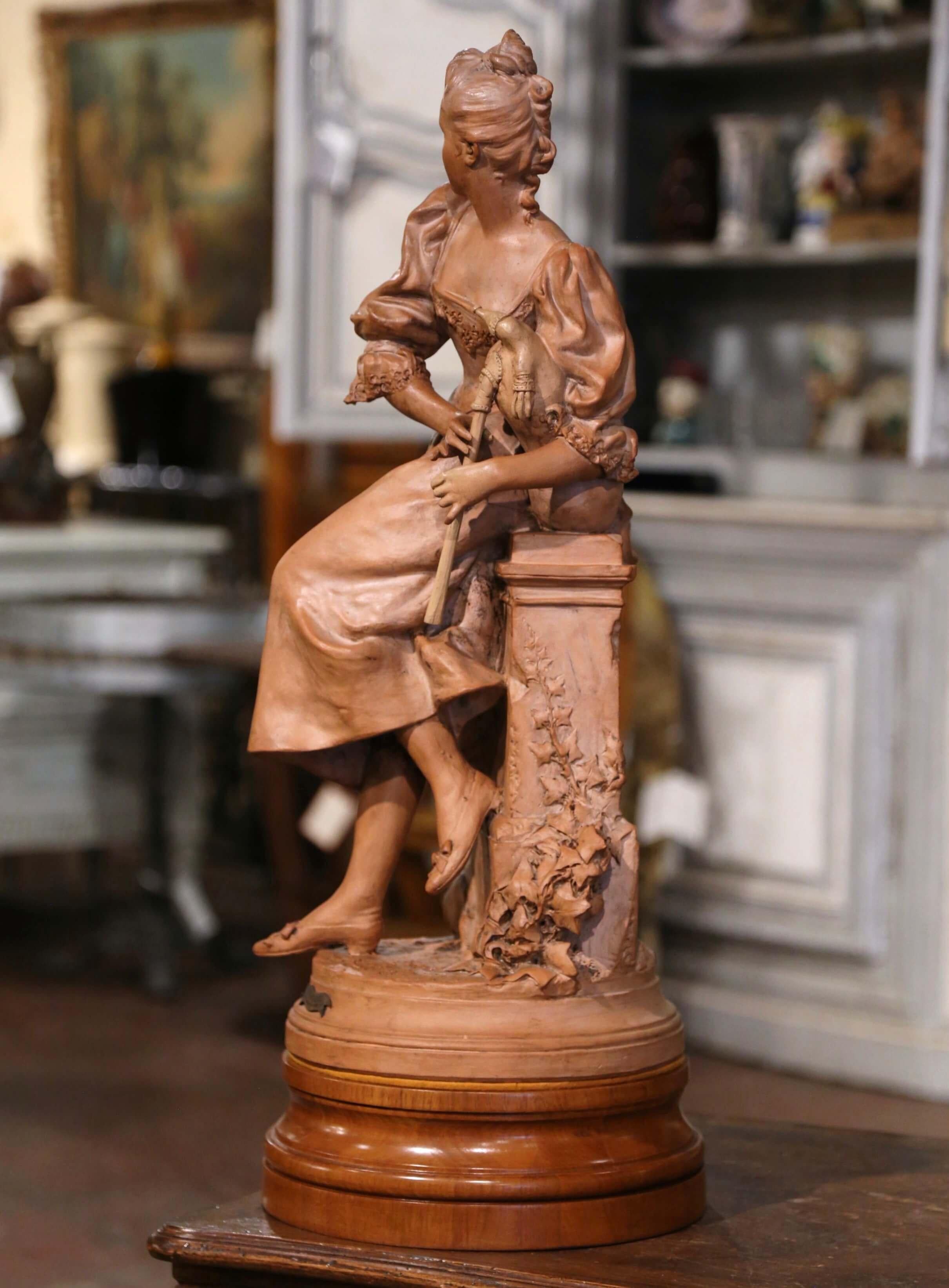 Composition de sculptures françaises en terre cuite du 19ème siècle signée G. Coudray en vente 2