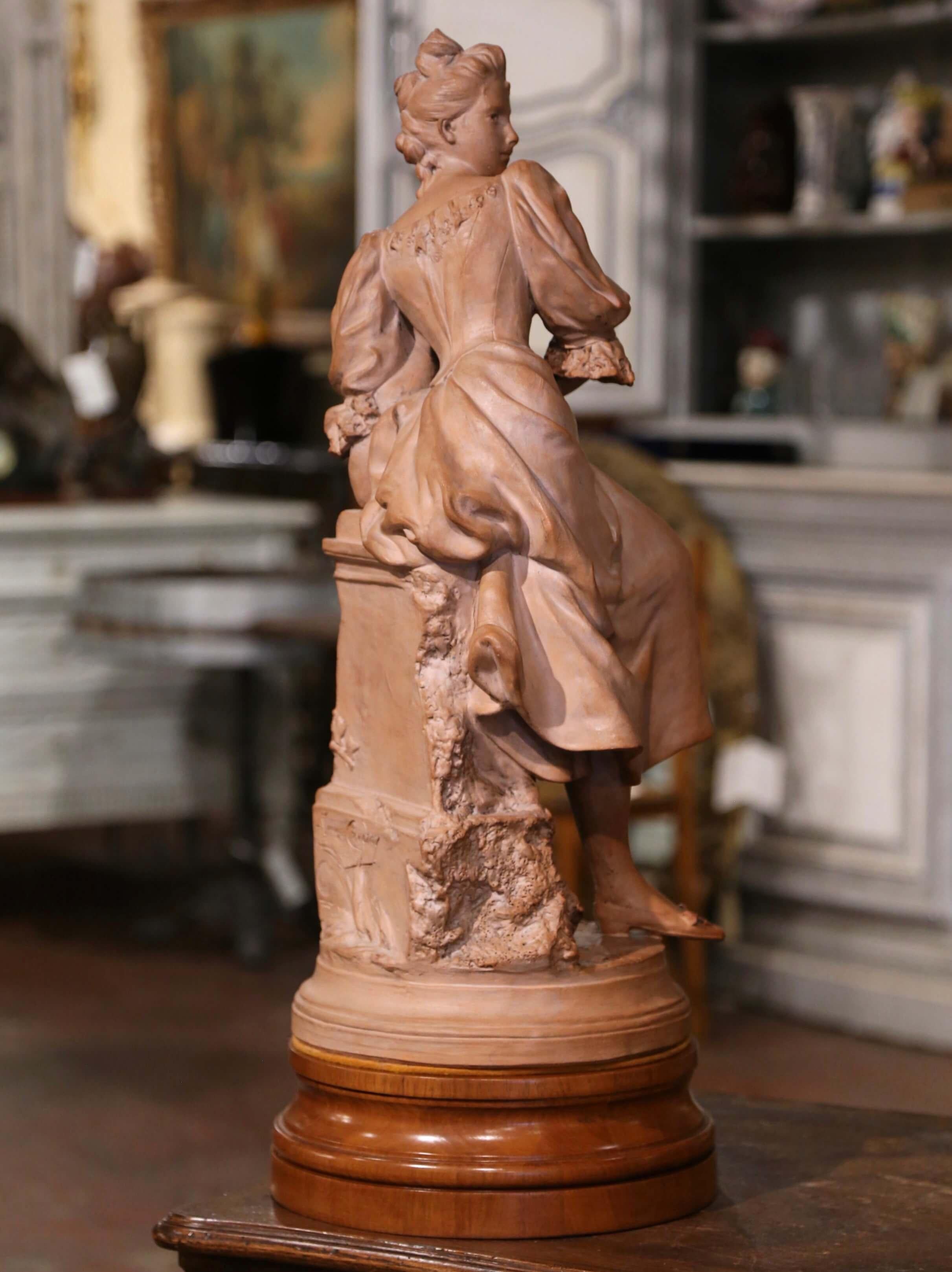 Composizione scultorea in terracotta francese del XIX secolo firmata G. Coudray in vendita 4