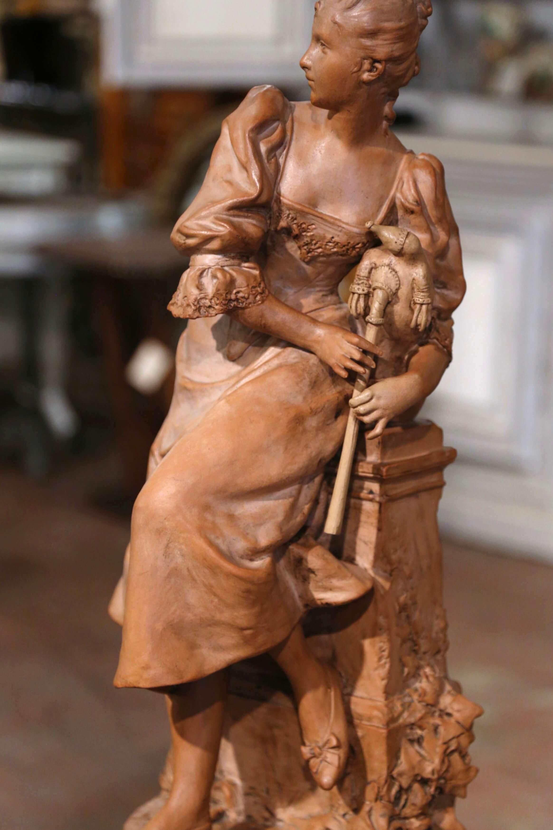 XIXe siècle Composition de sculptures françaises en terre cuite du 19ème siècle signée G. Coudray en vente