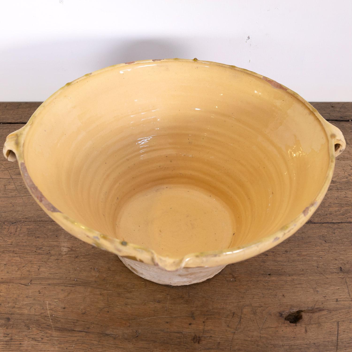 19th Century French Terracotta Tian Bowl with Honey Yellow Glaze 4