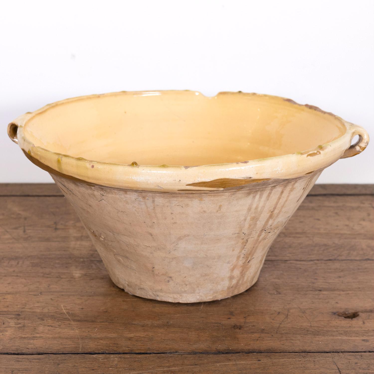 Late 19th Century 19th Century French Terracotta Tian Bowl with Honey Yellow Glaze