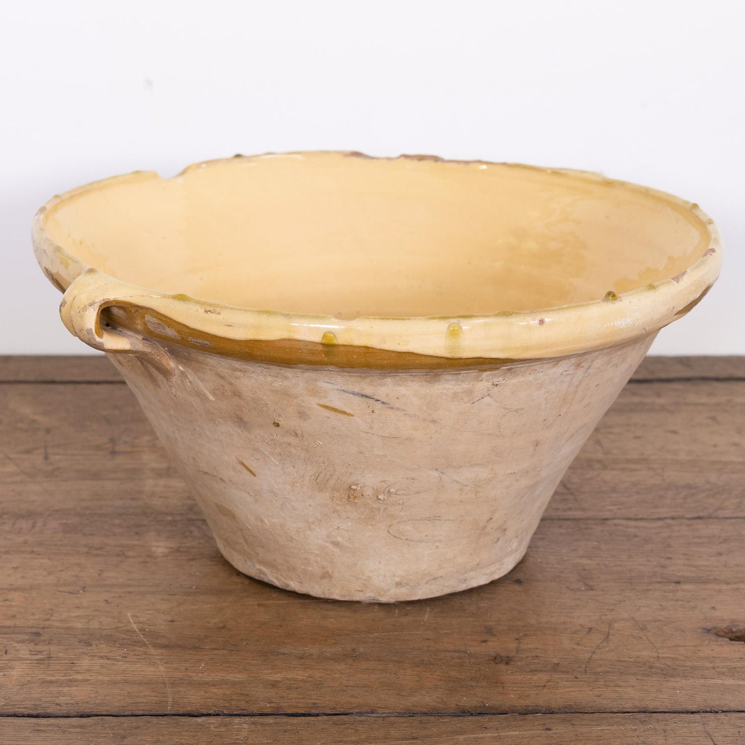 19th Century French Terracotta Tian Bowl with Honey Yellow Glaze 1