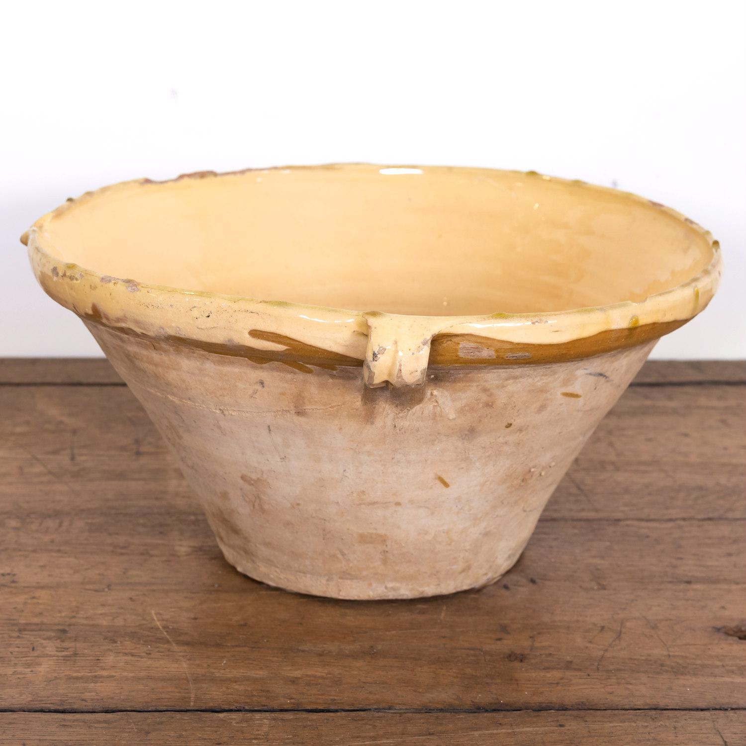 19th Century French Terracotta Tian Bowl with Honey Yellow Glaze 2