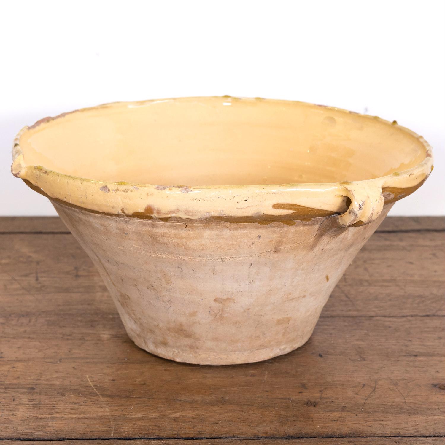 19th Century French Terracotta Tian Bowl with Honey Yellow Glaze 3