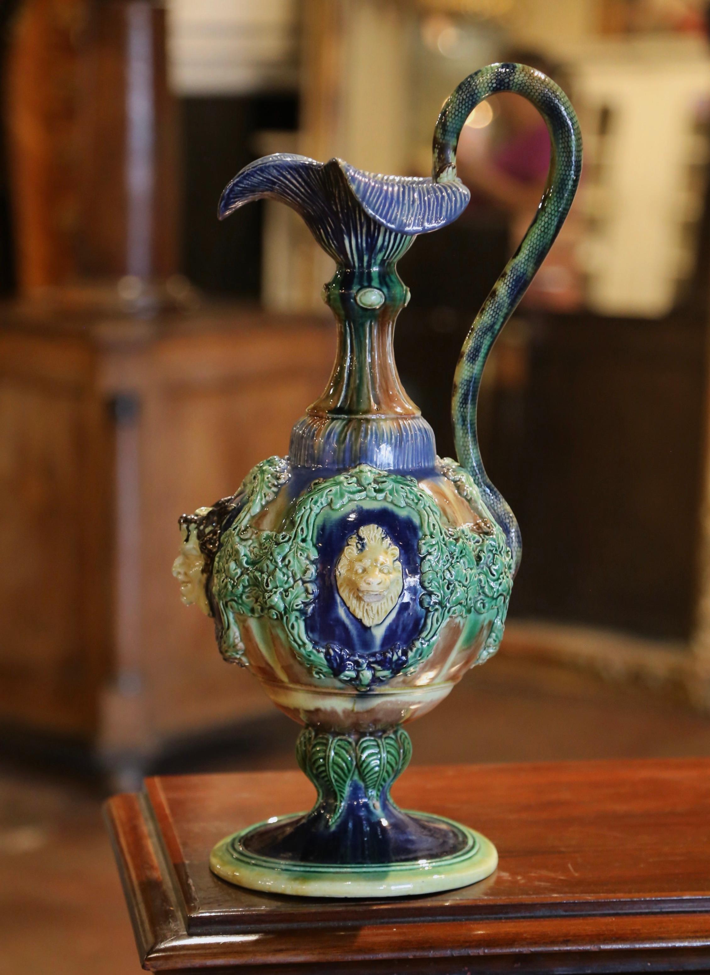 Calderone di faience dipinto a mano di Thomas Sergent del XIX secolo in vendita 1