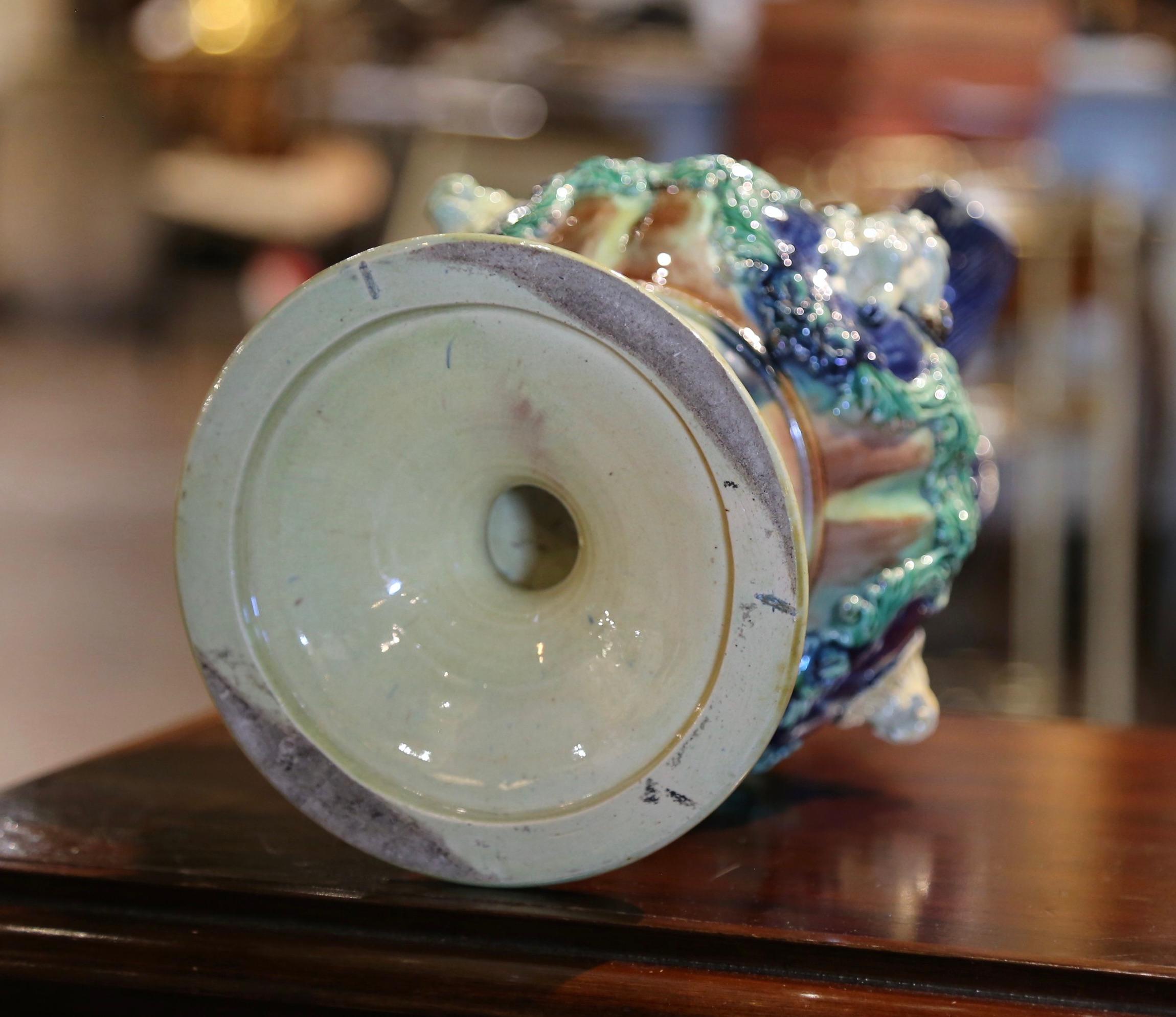 Calderone di faience dipinto a mano di Thomas Sergent del XIX secolo in vendita 2