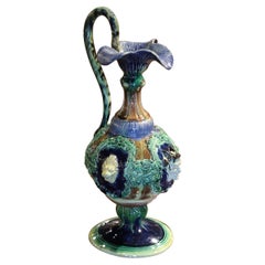 Calderone di faience dipinto a mano di Thomas Sergent del XIX secolo