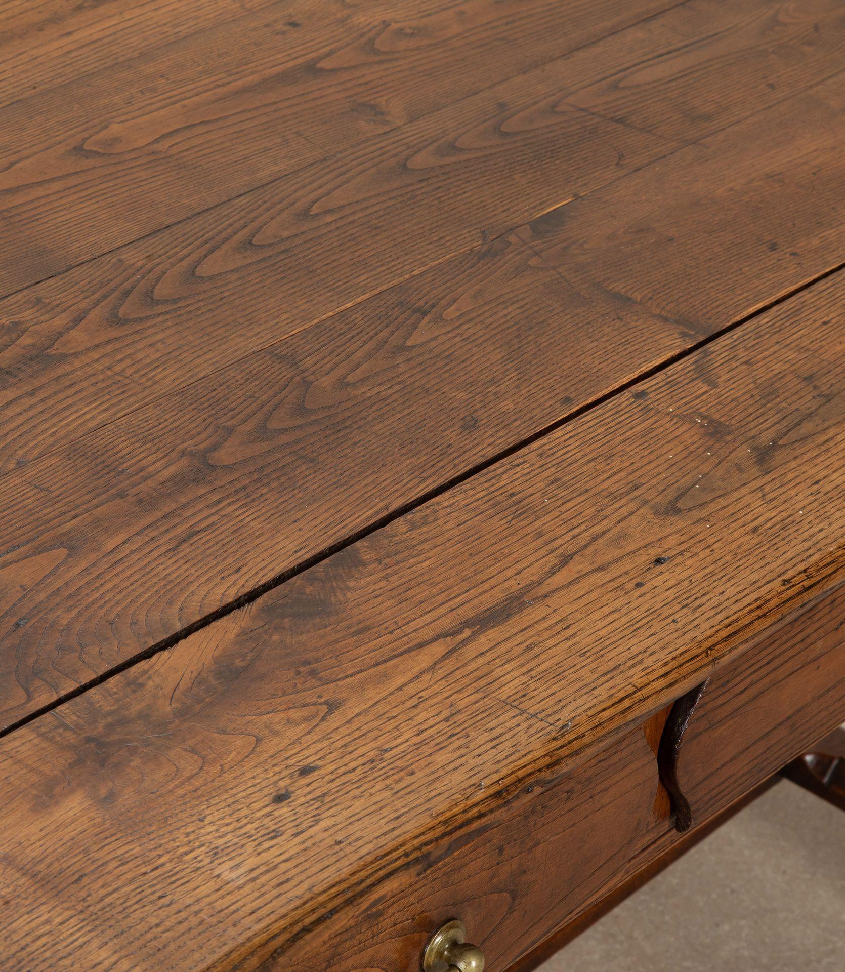 19th Century French Three Drawer Oak Serving Table For Sale 3