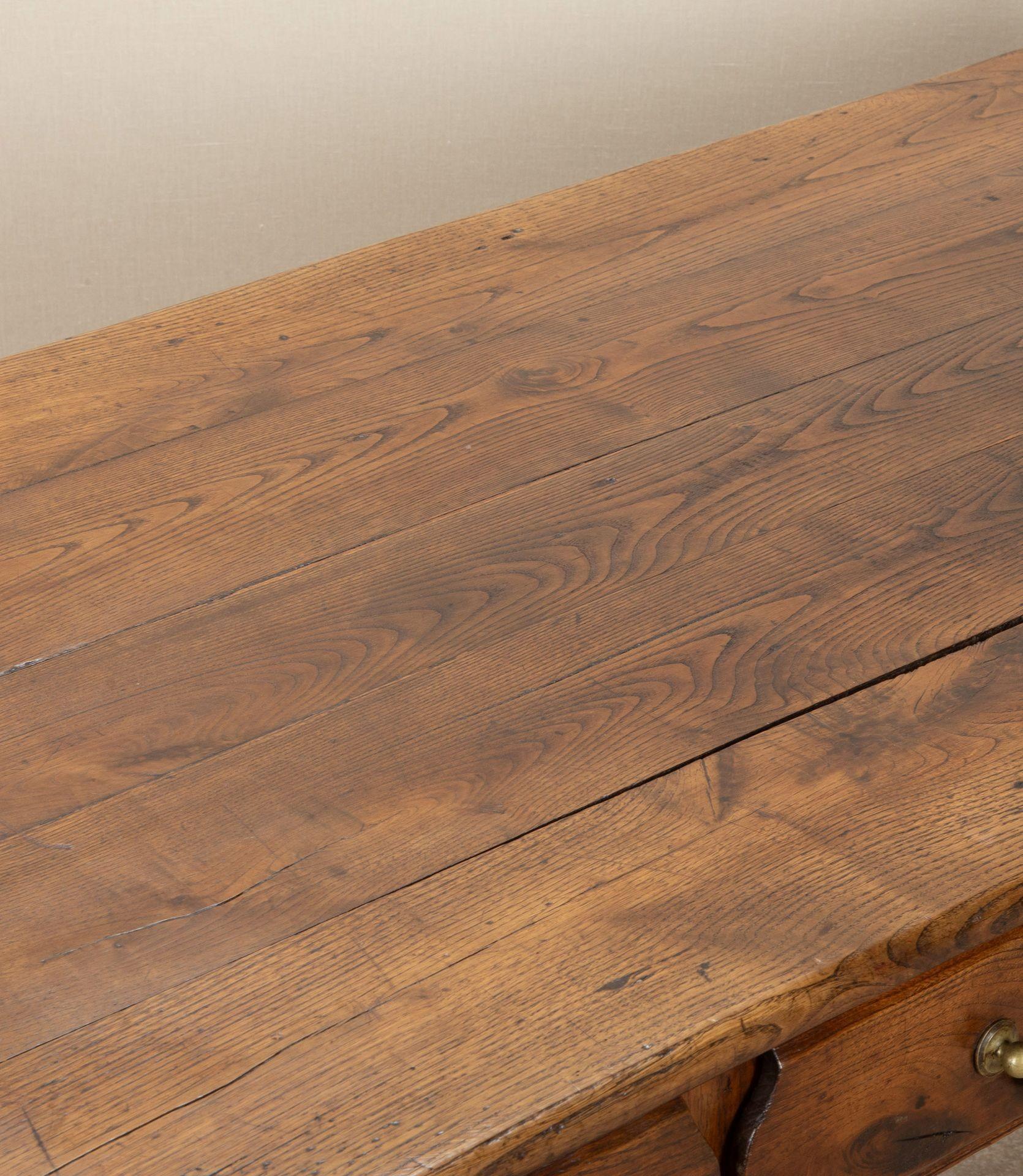 19th Century French Three Drawer Oak Serving Table For Sale 4