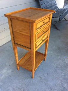 19th Century French Three Drawer Table with Brass Inlay