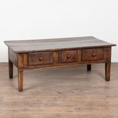 ​​​​​​​19th-Century French Three Drawer Walnut Coffee Table