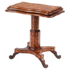 19th Century French Three Tier Marquetry Folding Table Louis Philippe Style