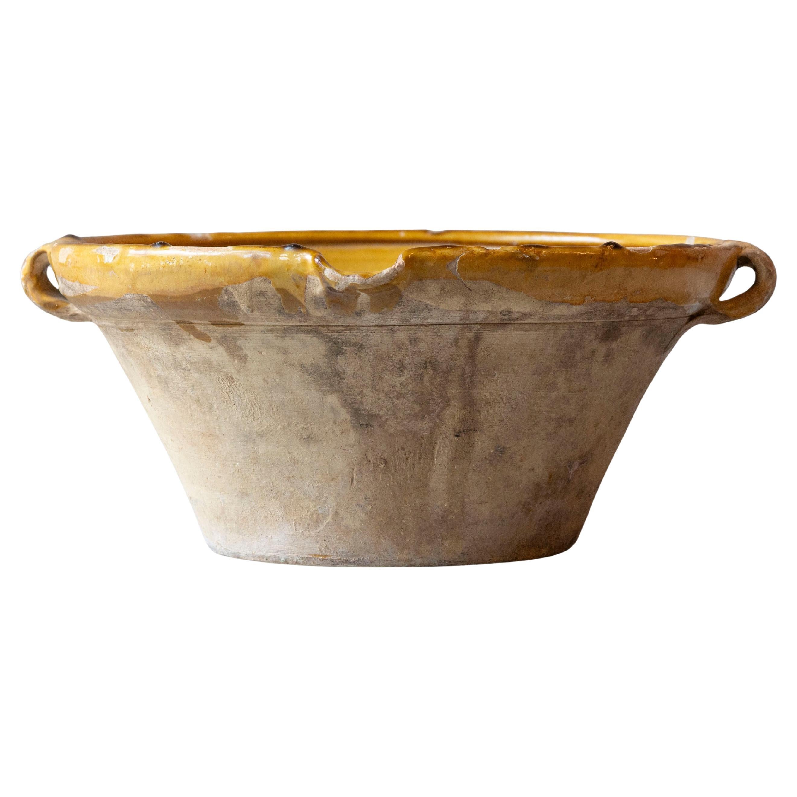 19th Century French Tian Bowl with Yellow Glaze