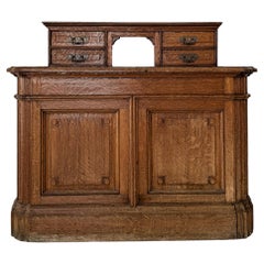 19th Century French Tiger Oak Credenza