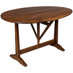 19th Century French Tilt-Top Oval Table or Wine Tasting Table